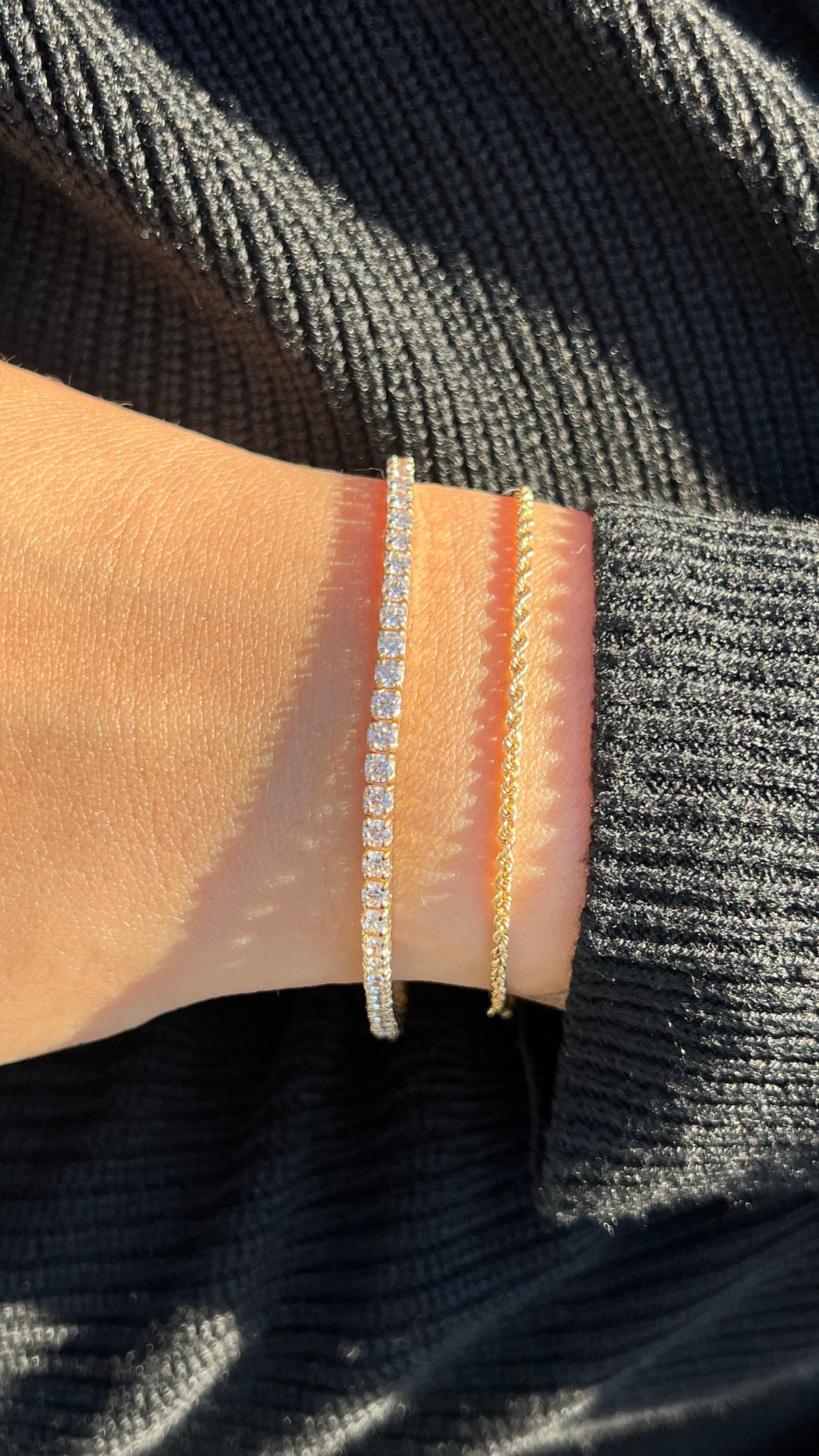 2.6mm Diamond Tennis Bracelet 14K Solid Gold DFB021