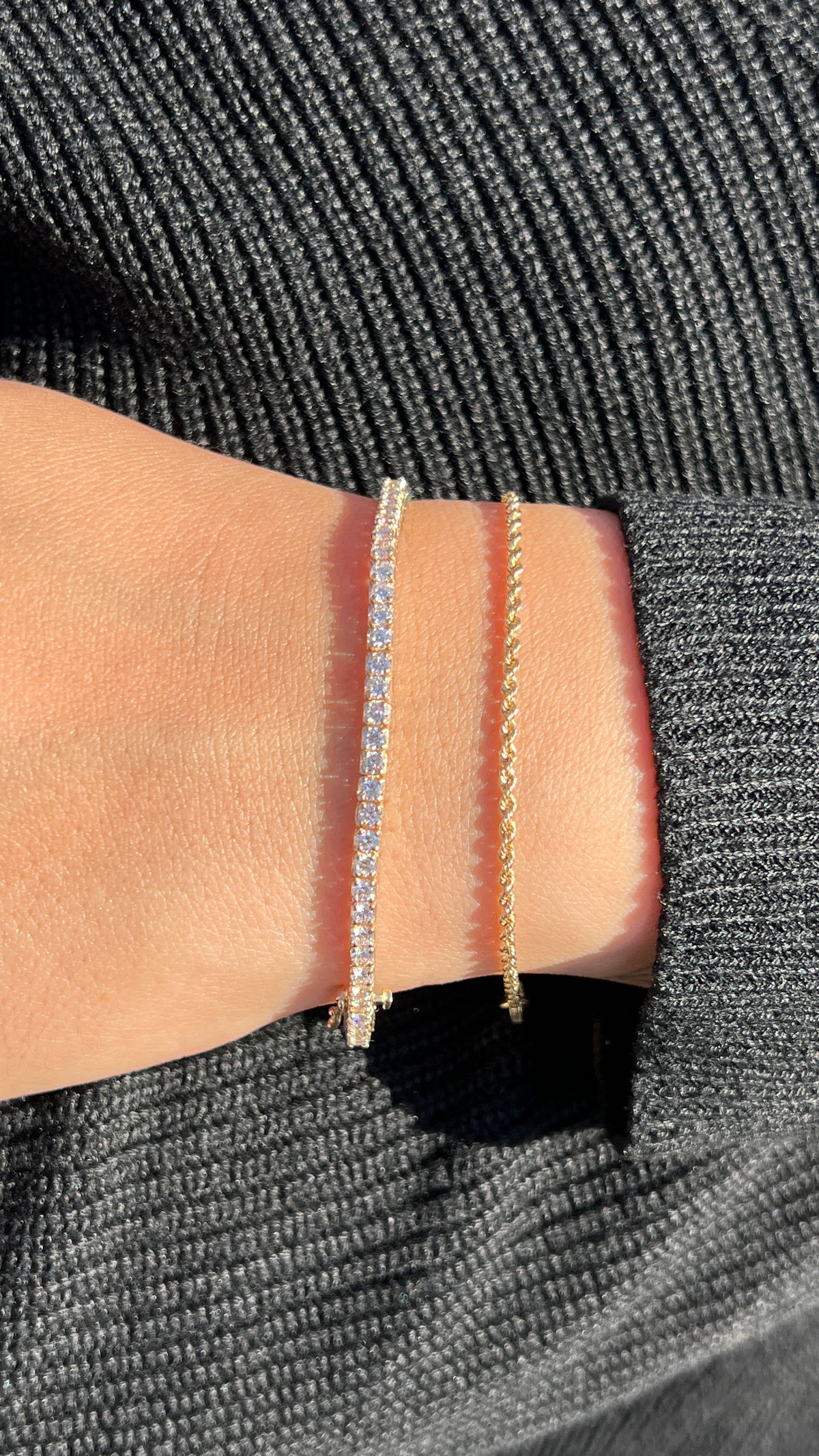 2.3mm Diamond Tennis Bracelet 14K Solid Gold DFB022