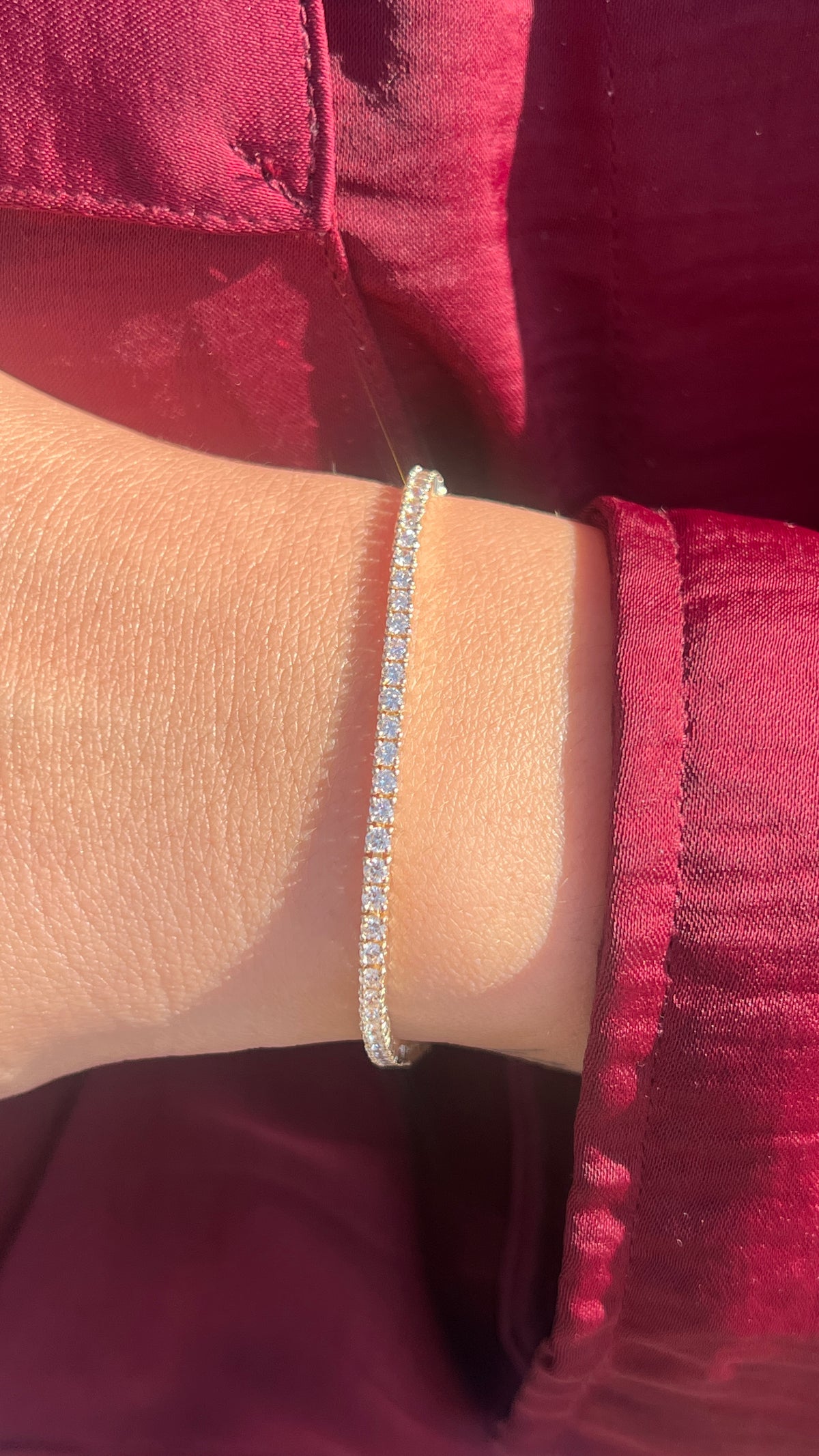 2.0mm Diamond Tennis Bracelet 14K Solid Gold DFB023