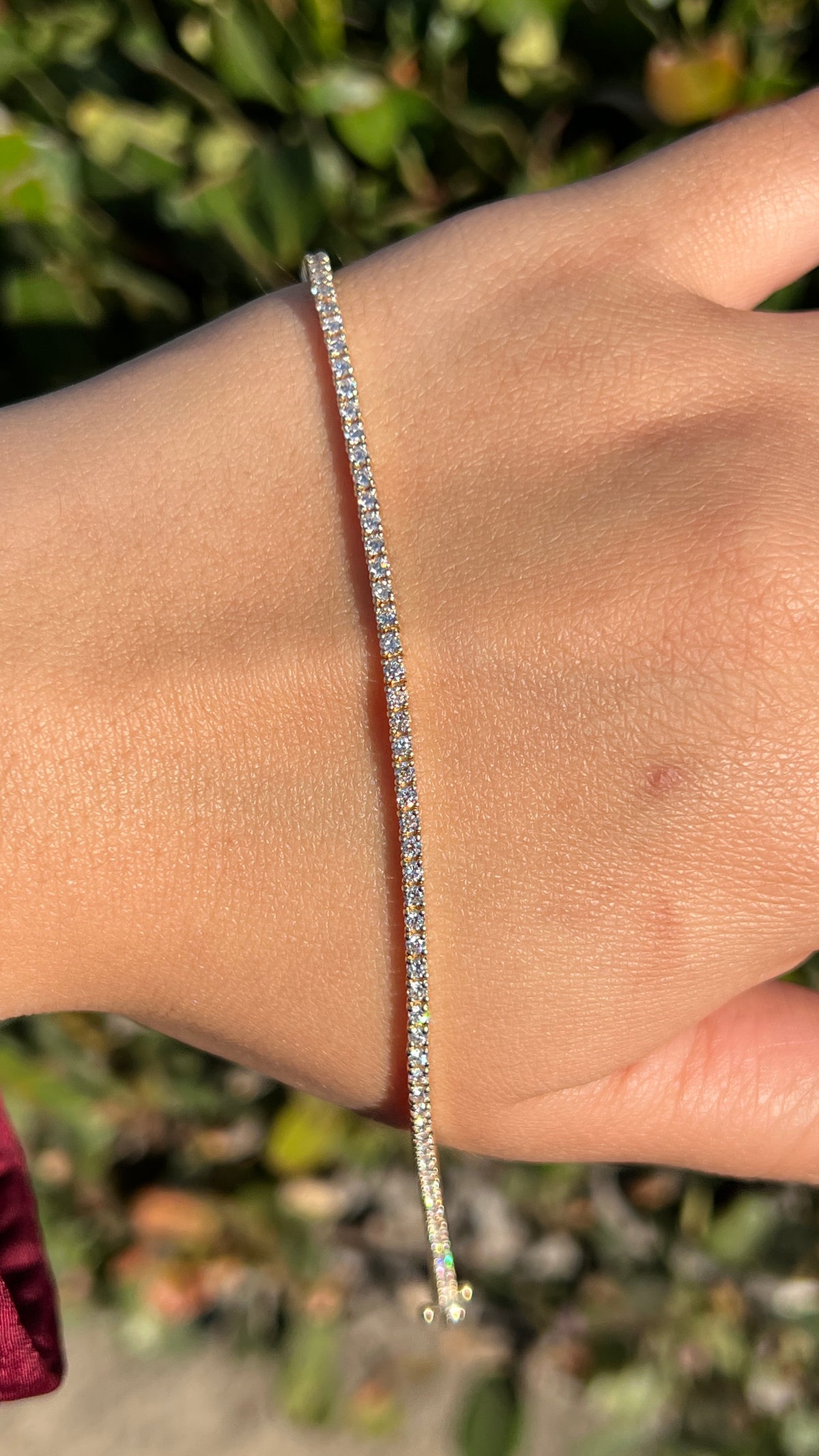 1.8mm Diamond Tennis Bracelet 14K Solid Gold DFB024