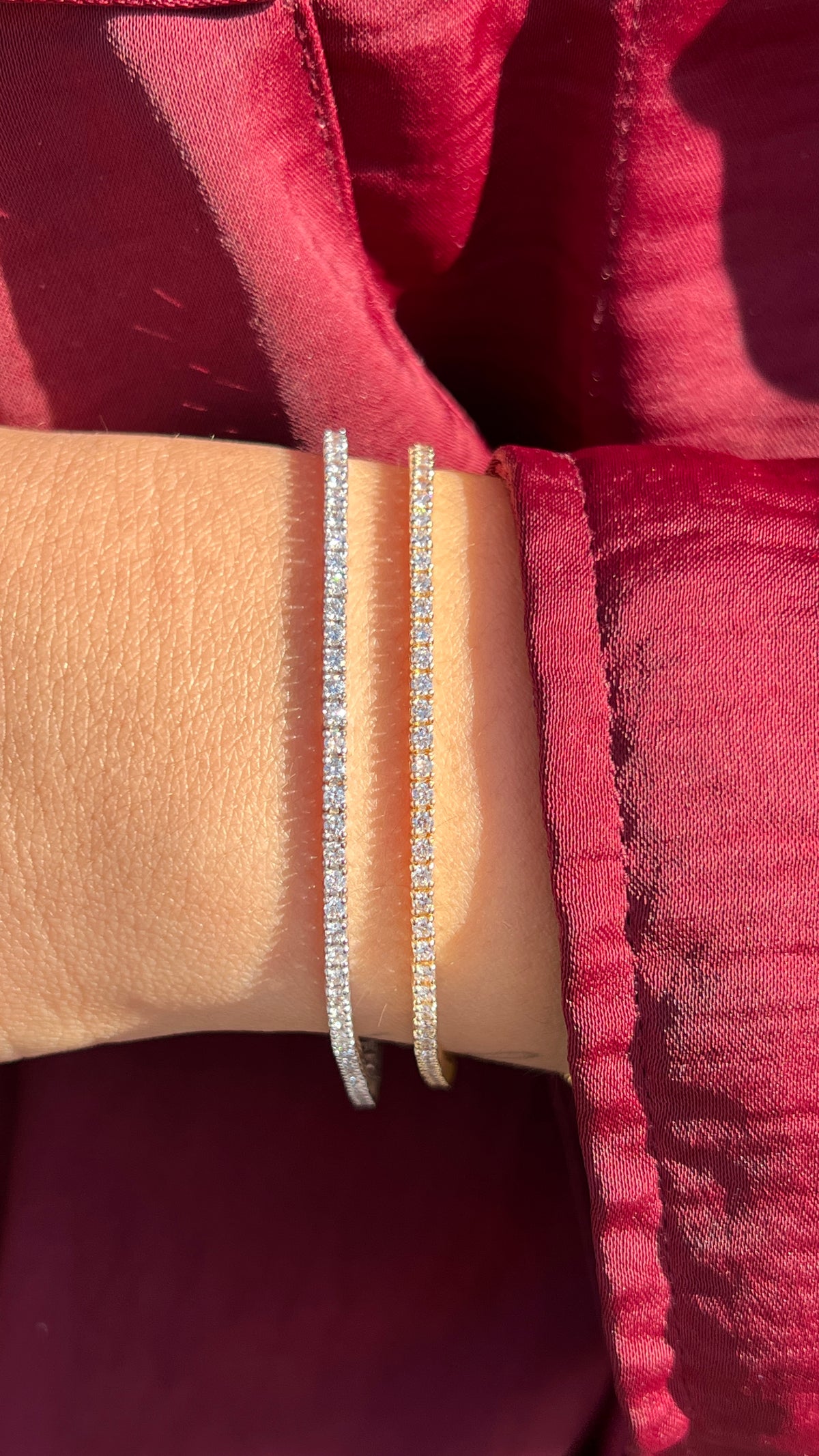 1.8mm Diamond Tennis Bracelet 14K Solid Gold DFB024