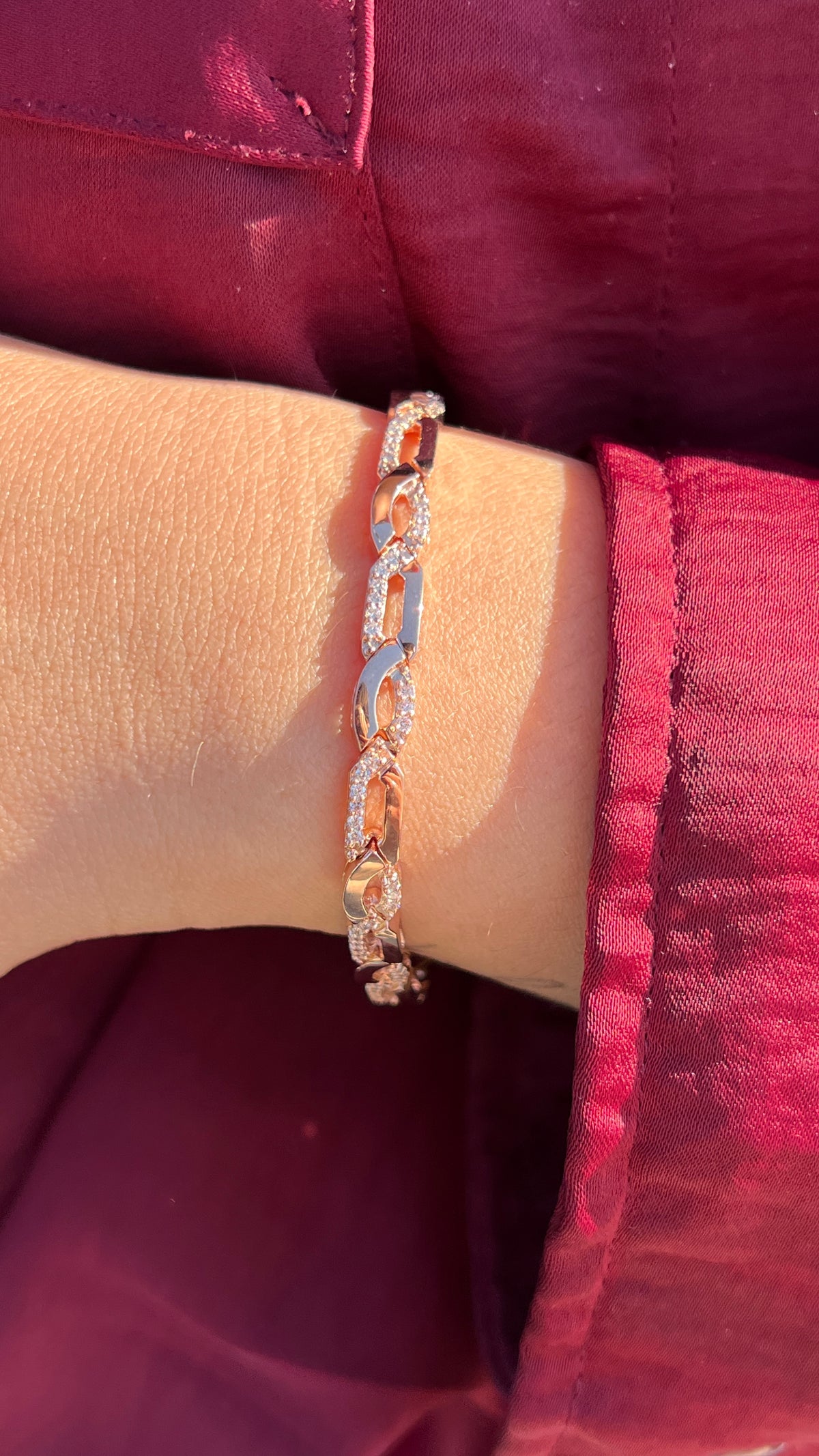 1.3mm Diamond Tennis Bracelet 14K Solid Gold DFB026