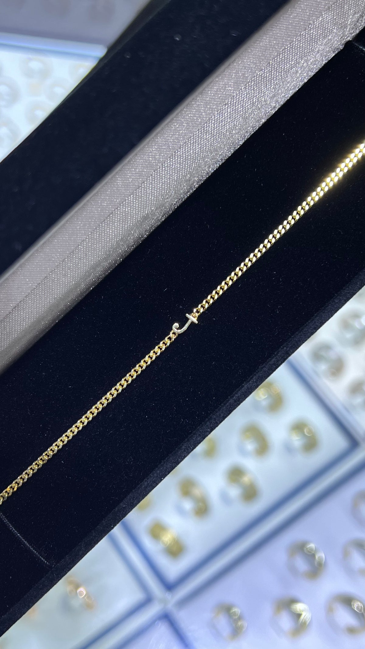 Custom Initial Gold Bracelet 14K Solid Gold DFB008