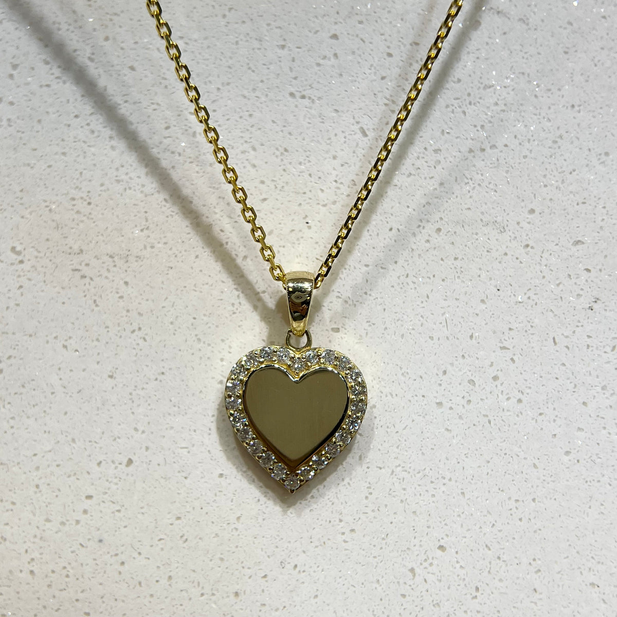 Diamond Pave Heart Pendant 14K Gold DPEN064