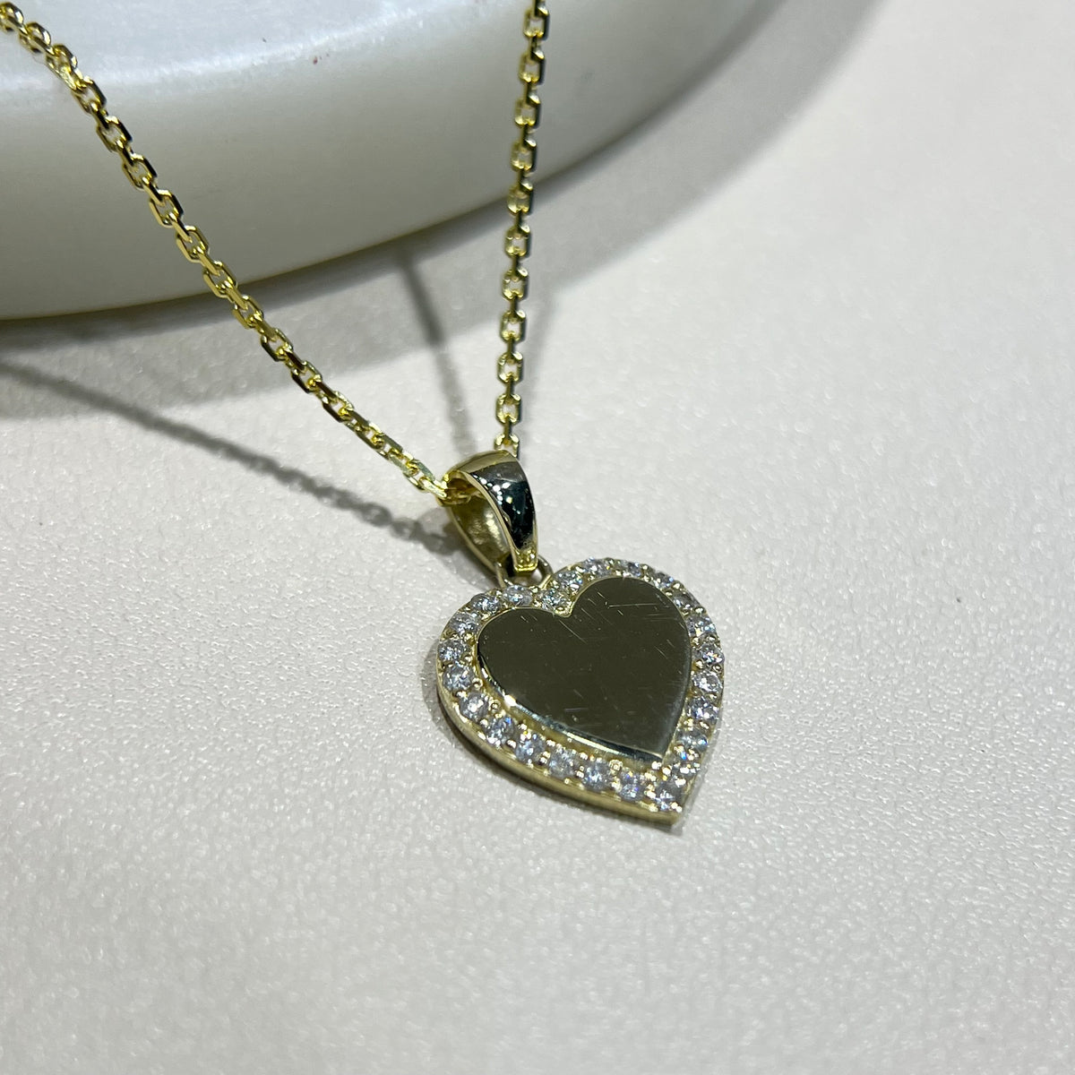 Diamond Pave Heart Pendant 14K Gold DPEN064