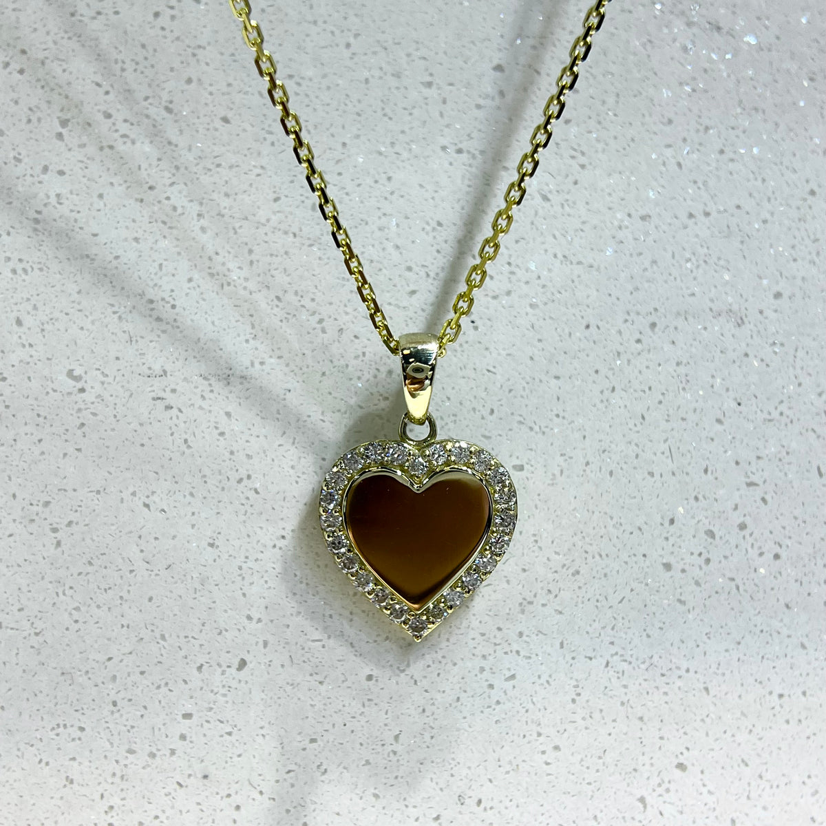 Diamond Pave Heart Pendant 14K Gold DPEN064