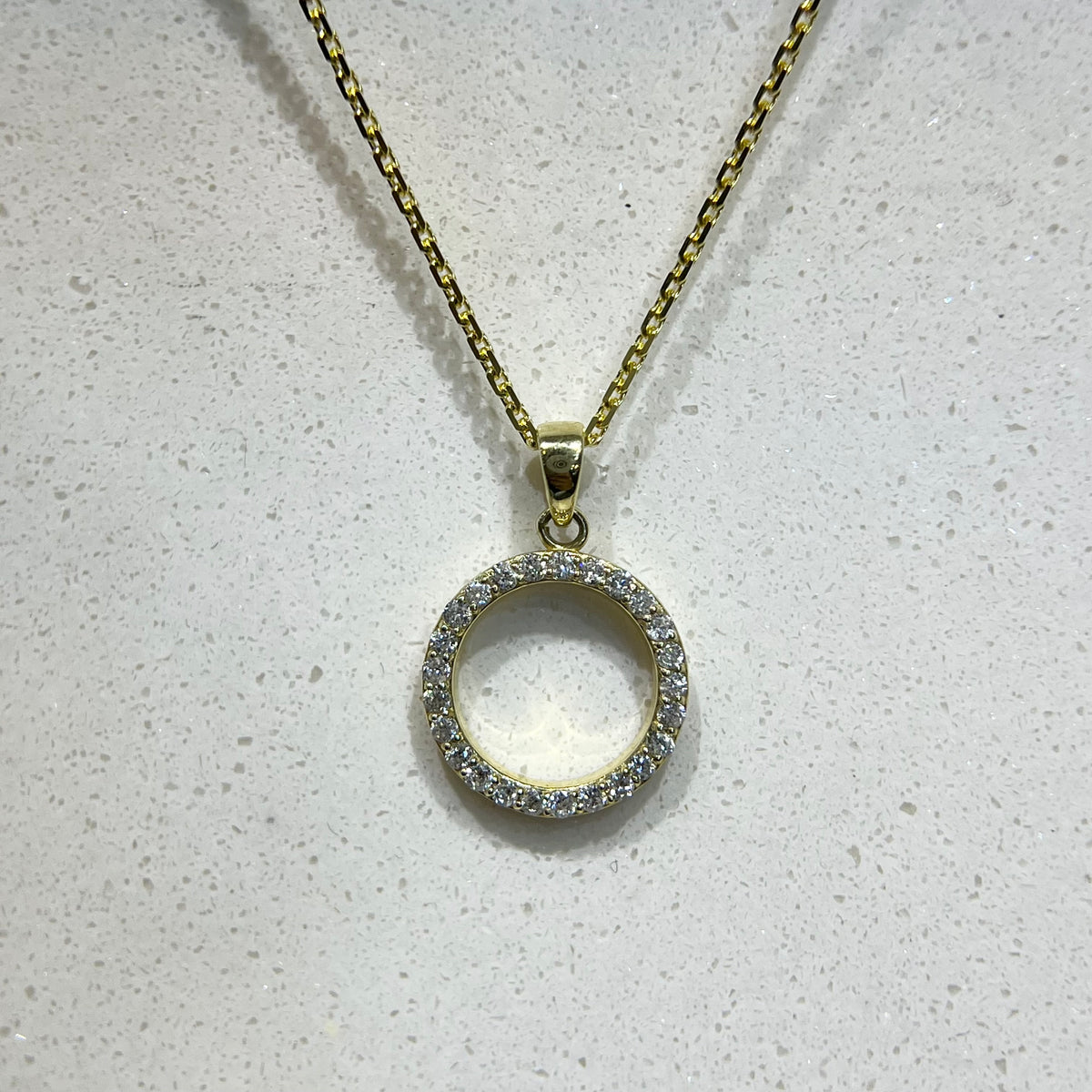 Diamond Circle Of Life Pendant 14K Gold DPEN066