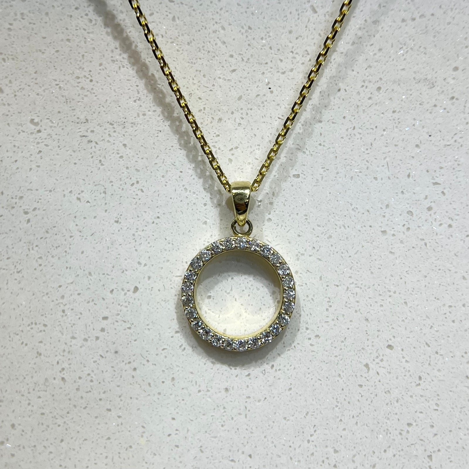 Diamond Circle Of Life Pendant 14K Gold DPEN066