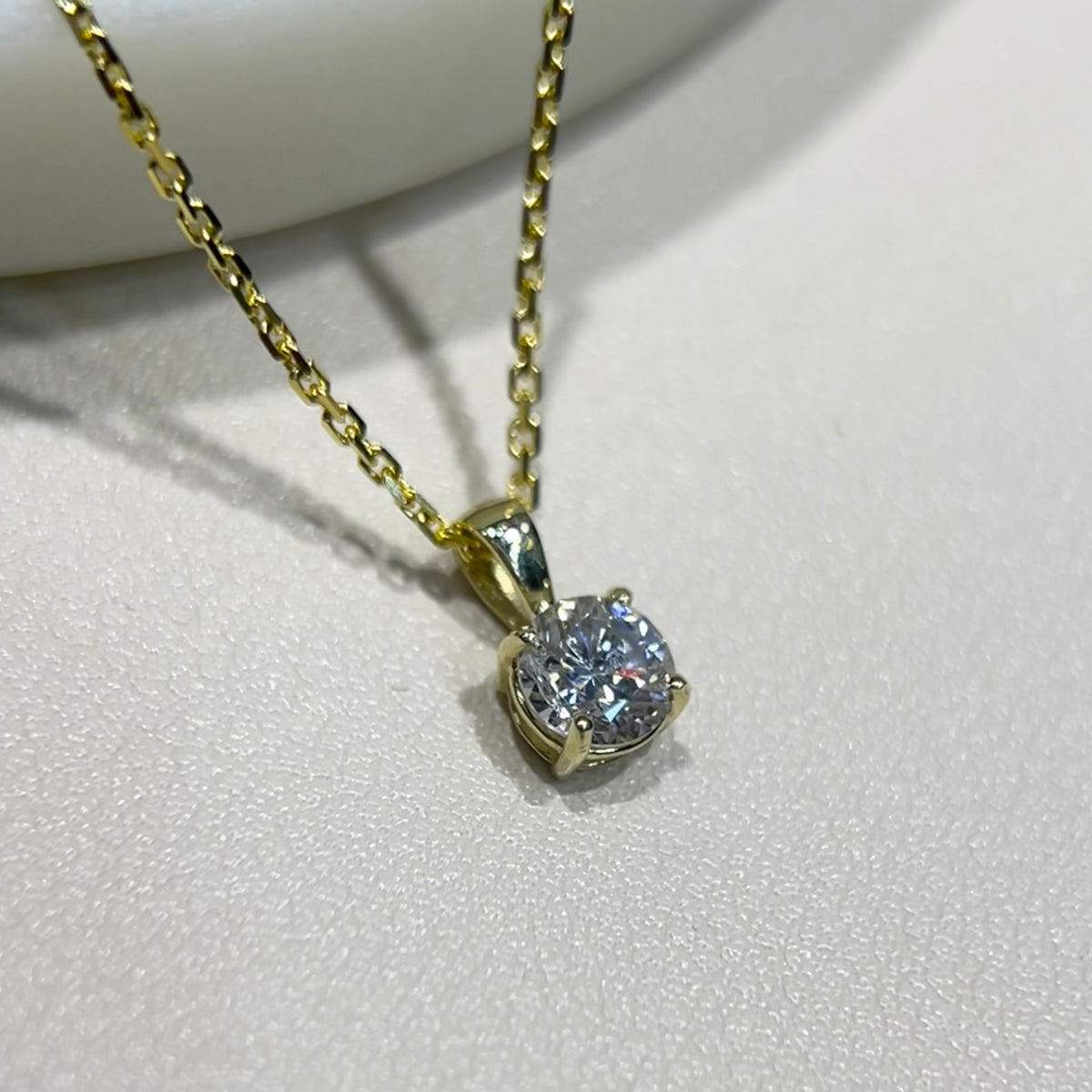 5.5mm Brilliant Round Lab Diamond Solitaire Pendant 14K Gold DPEN067