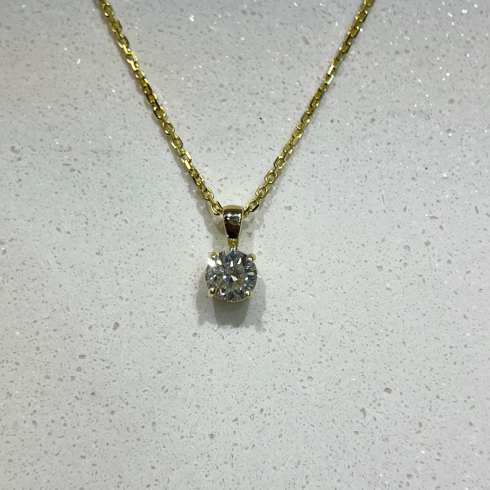 5.5mm Brilliant Round Lab Diamond Solitaire Pendant 14K Gold DPEN067