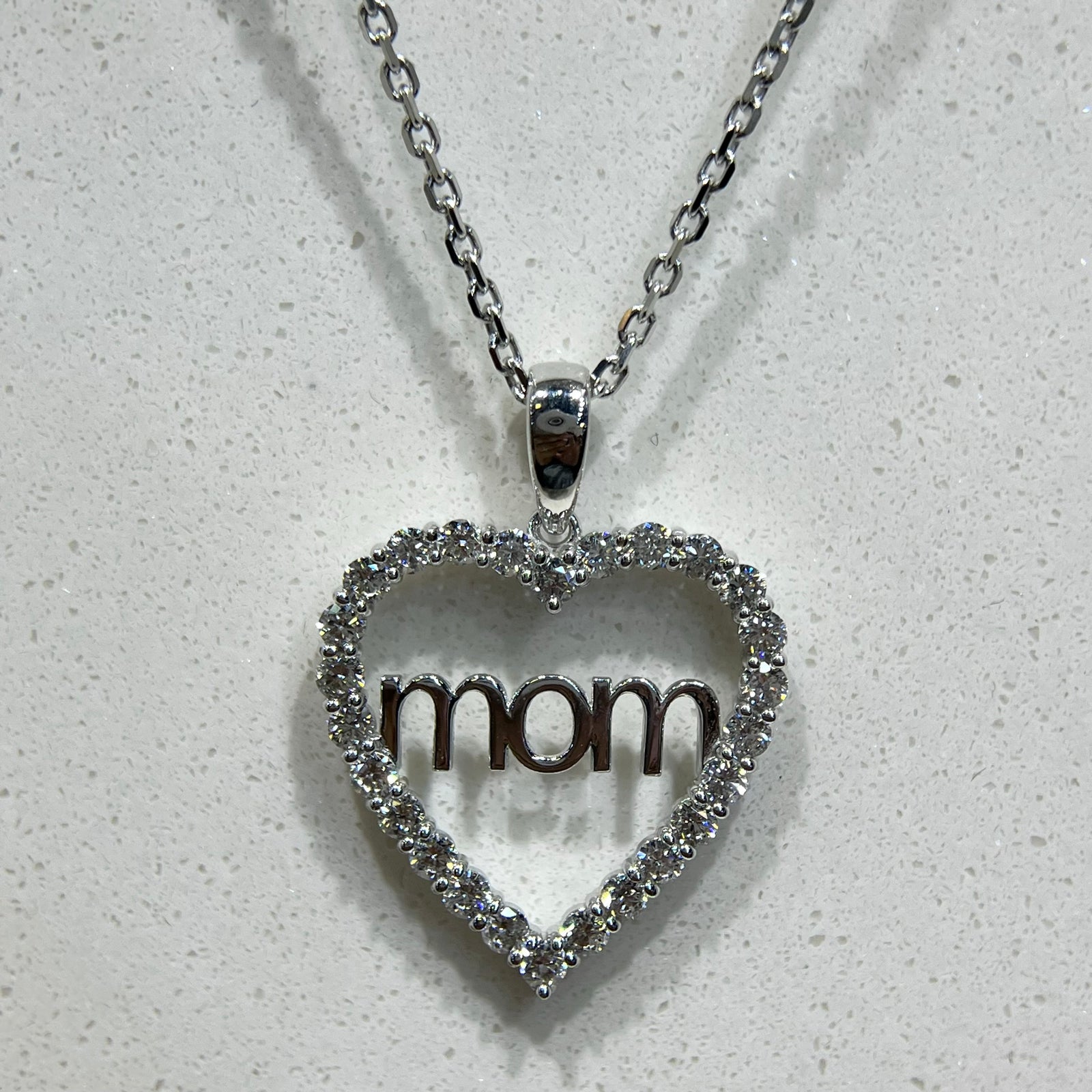 Diamond Heart Mom Pendant 14K Gold DPEN068