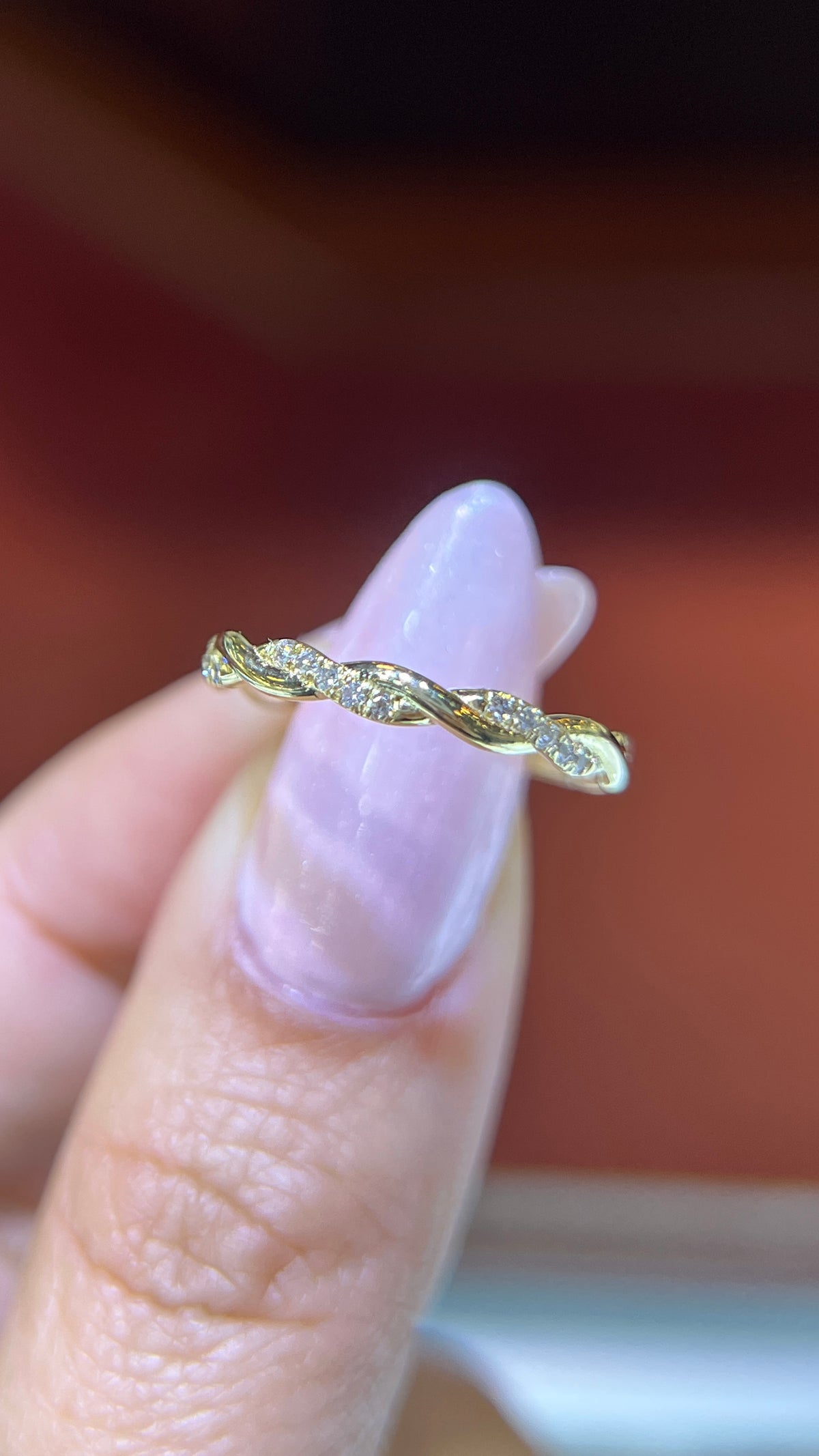 0.20ct Donna Half Diamond Twist Band 14K Gold BAN134