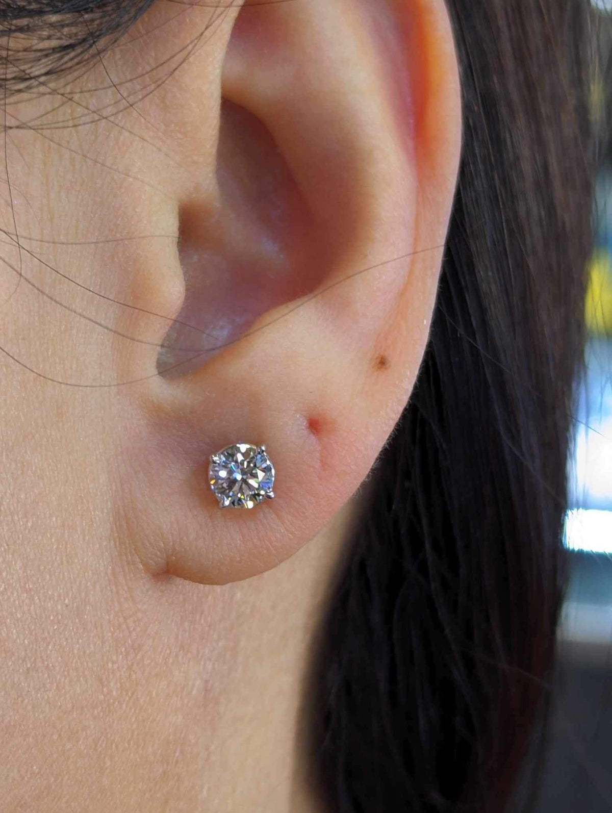 1.00CTW E-VS1 Round Brilliant Lab Diamond Earring Studs