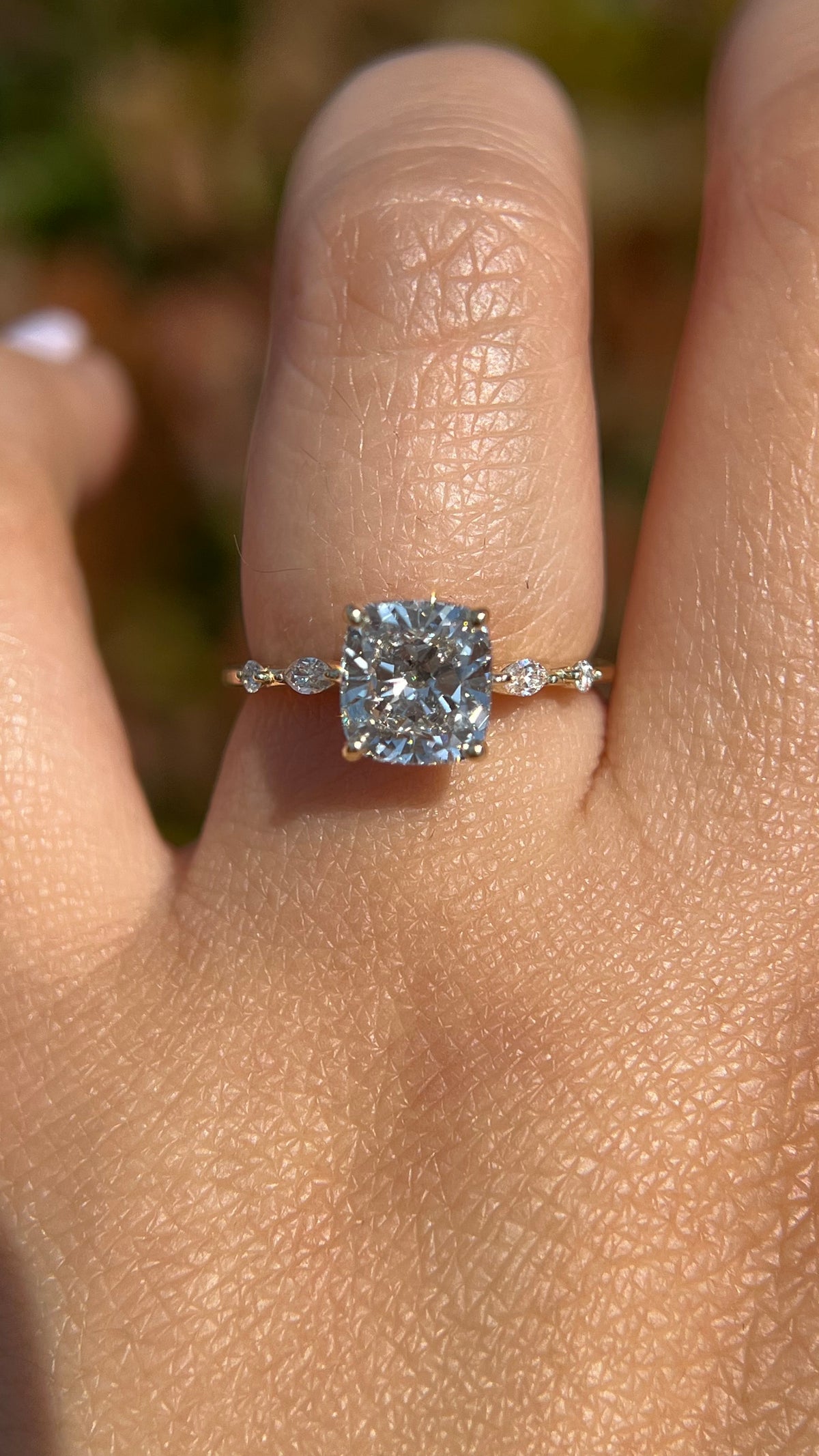 Maci 1.91ct F-VS1 Cushion Cut Lab Grown Diamond Engagement Ring 14K Gold