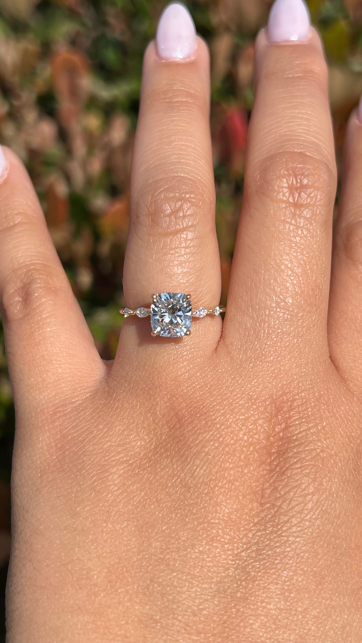 Maci 1.91ct F-VS1 Cushion Cut Lab Grown Diamond Engagement Ring 14K Gold