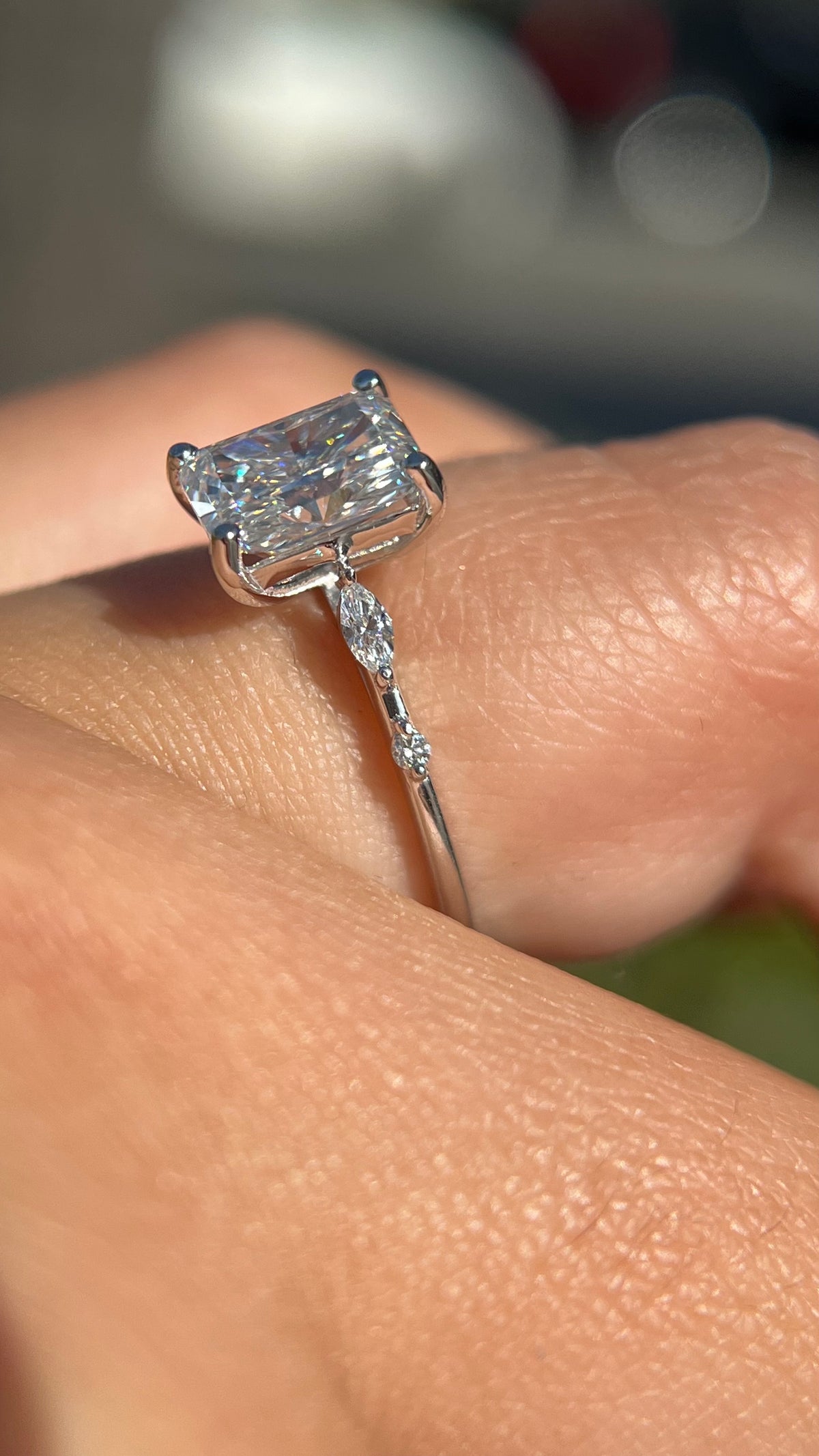 Maci 2.26ct E-VS1 Radiant Cut Lab Grown Diamond Engagement Ring 14K Gold