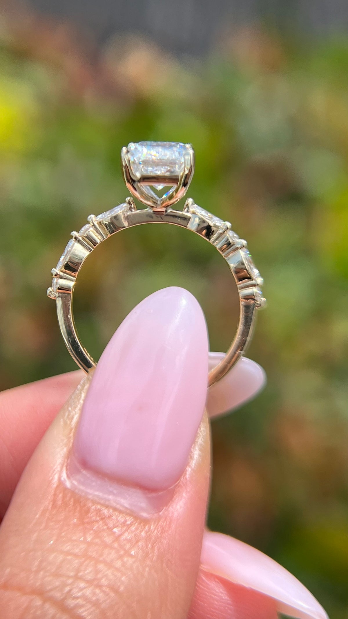 Myra 2.07ct F-VS1 Radiant Cut Lab Grown Diamond Engagement Ring 14K Gold