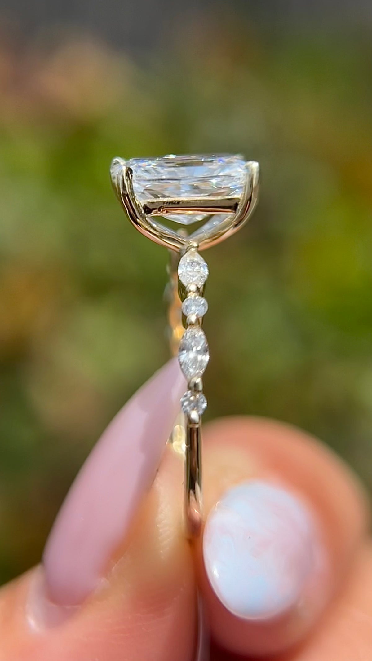 Myra 2.07ct F-VS1 Radiant Cut Lab Grown Diamond Engagement Ring 14K Gold