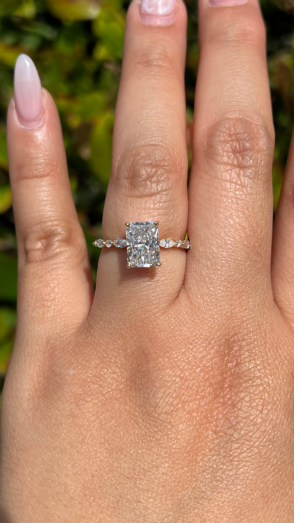 Myra 2.07ct F-VS1 Radiant Cut Lab Grown Diamond Engagement Ring 14K Gold