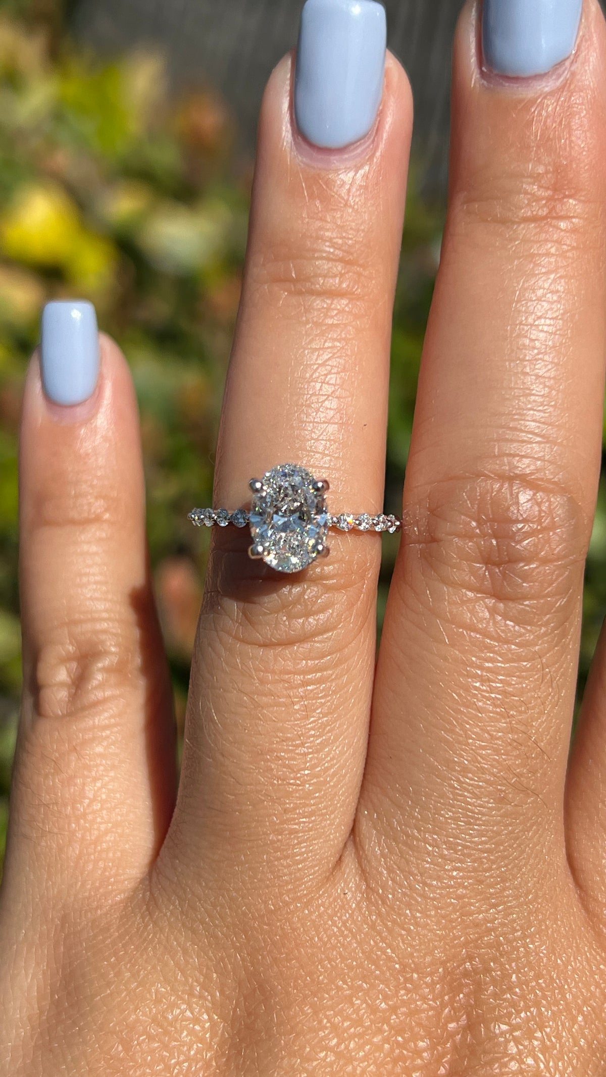 Iris 1.58ct E-VS1 Oval Cut Lab Grown Diamond Engagement Ring 14K Gold