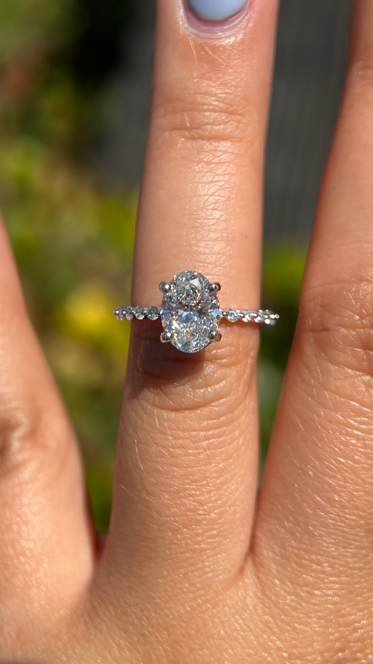 Iris 1.58ct E-VS1 Oval Cut Lab Grown Diamond Engagement Ring 14K Gold