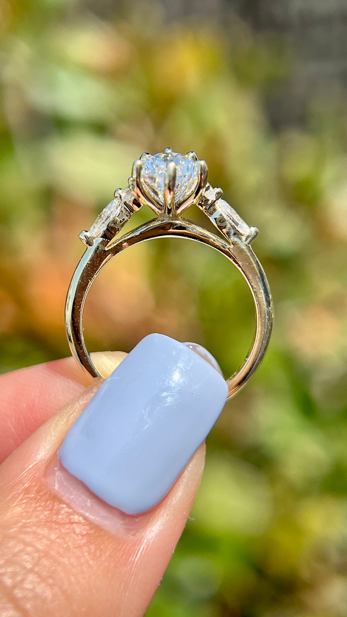 Mia 1.38ct F-VS1 Pear Cut Lab Grown Diamond Engagement Ring 14K Gold