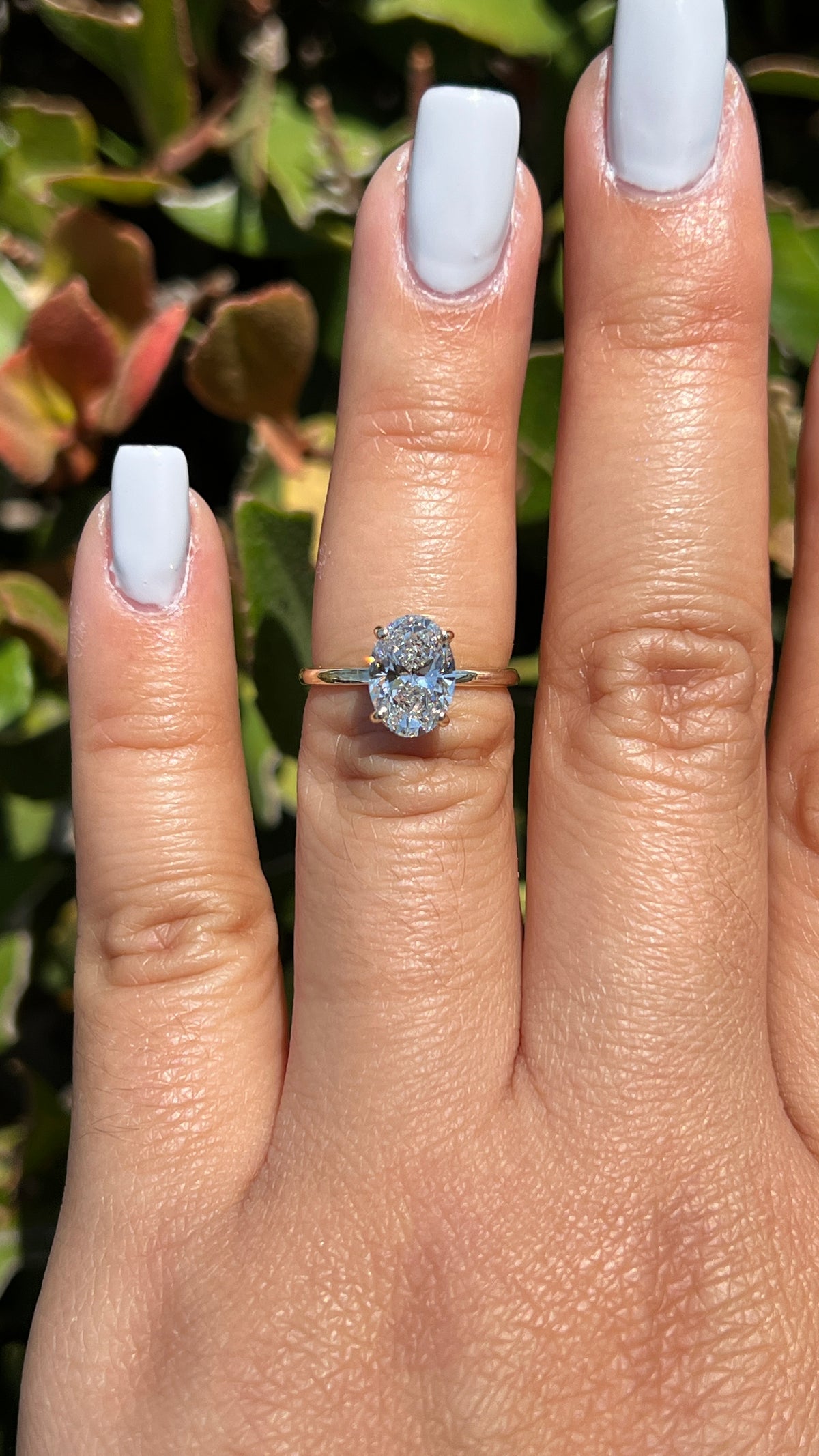 Evie 1.58ct E-VS1 Oval Cut Lab Grown Diamond Engagement Ring 14K Gold