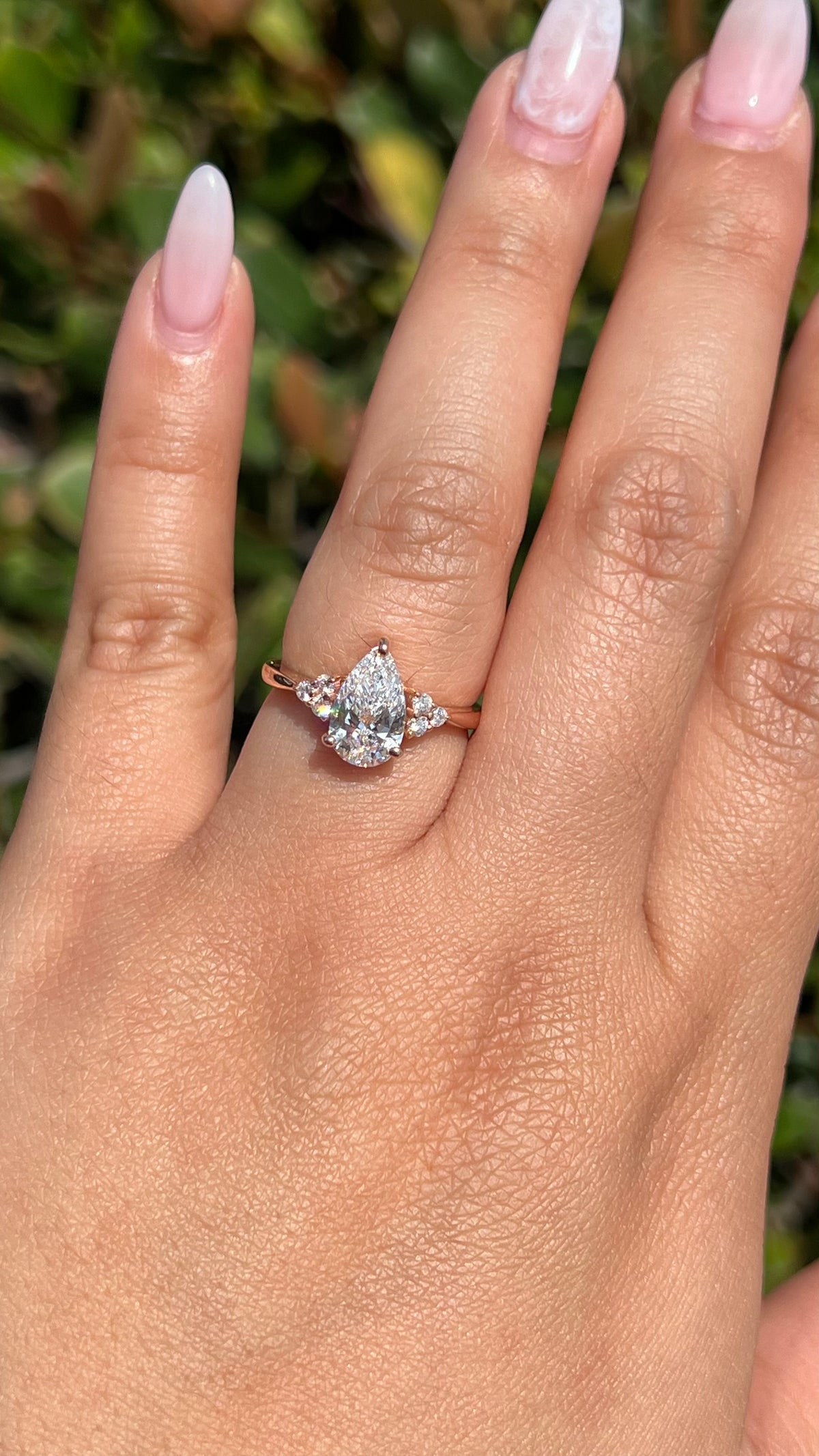 Traci 2.09ct F-VS1 Pear Cut Lab Grown Diamond Engagement Ring 14K Gold