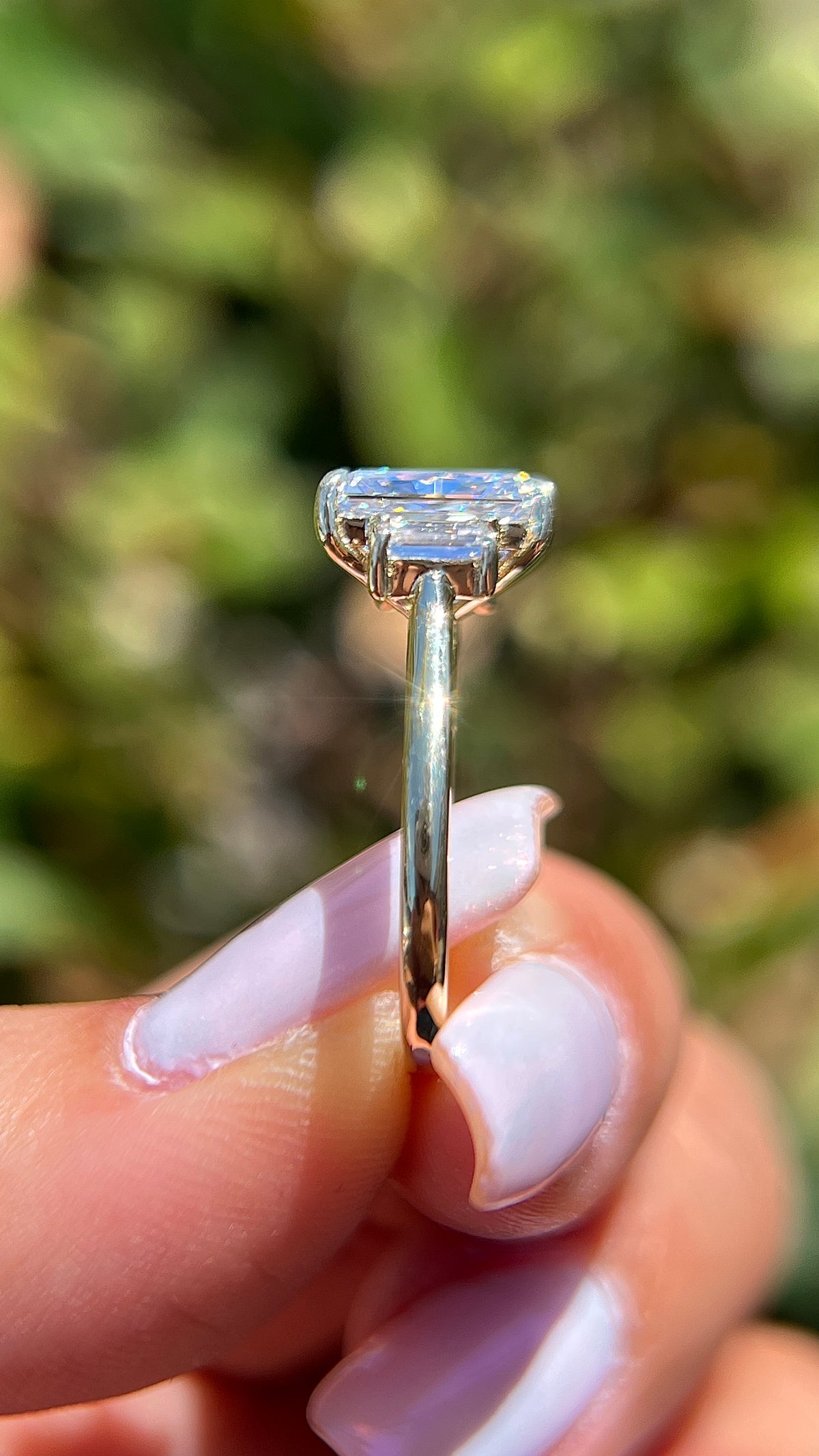 Amy 2.57ct E-VS1 Radiant Cut Lab Grown Diamond Engagement Ring 14K Gold