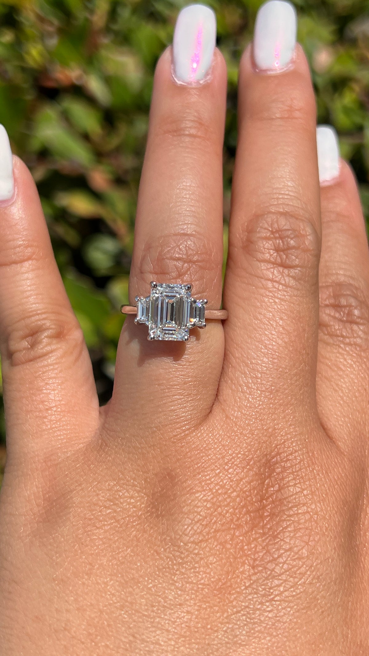 Amy 3.07ct E-VS1 Emerald Cut Lab Grown Diamond Engagement Ring 14K Gold