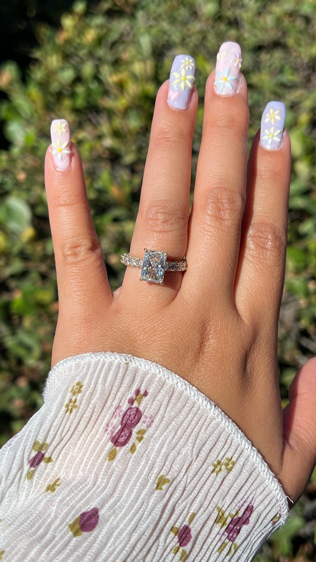 Christi 3.09ct E-VS1 Radiant Cut Lab Grown Diamond Engagement Ring 14K Gold