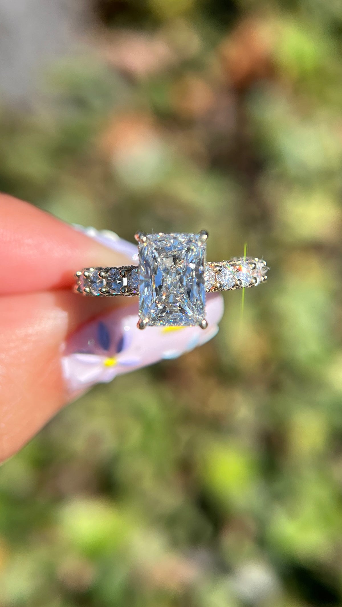 Christi 3.09ct E-VS1 Radiant Cut Lab Grown Diamond Engagement Ring 14K Gold