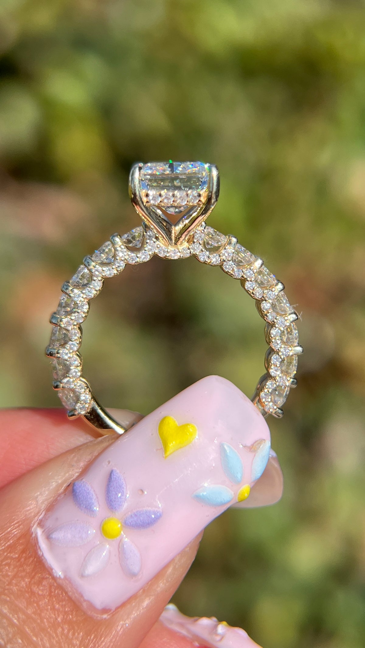 Christi 3.09ct E-VS1 Radiant Cut Lab Grown Diamond Engagement Ring 14K Gold