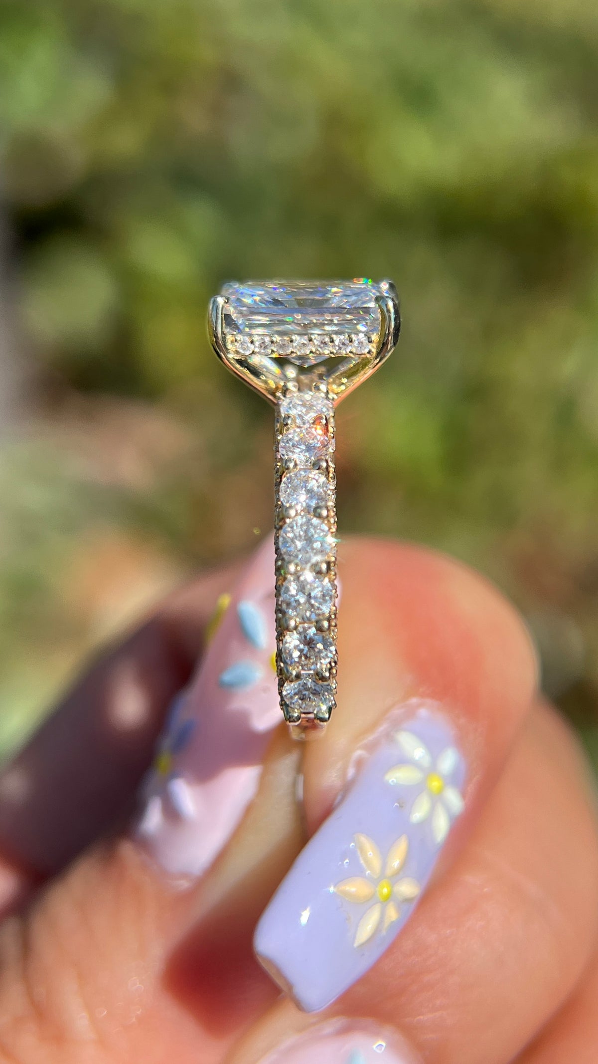 Christi 3.09ct E-VS1 Radiant Cut Lab Grown Diamond Engagement Ring 14K Gold