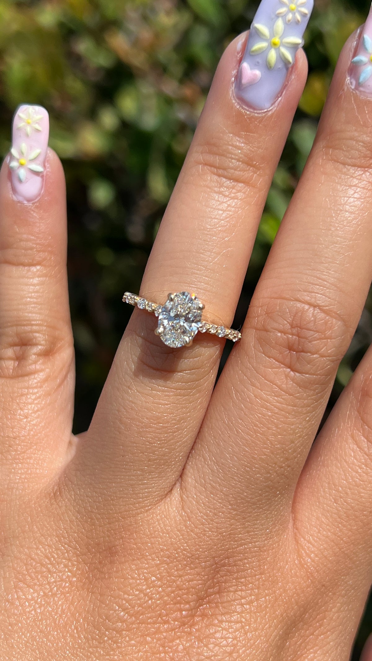 Mina 1.34ct F-VS1 Oval Cut Lab Grown Diamond Engagement Ring 14K Gold