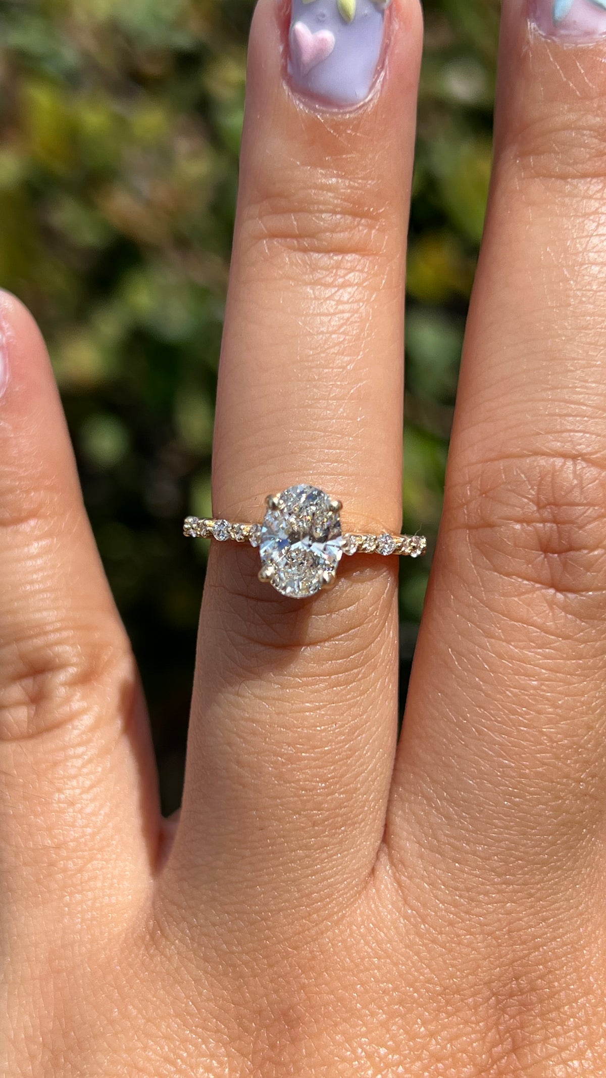 Mina 1.34ct F-VS1 Oval Cut Lab Grown Diamond Engagement Ring 14K Gold