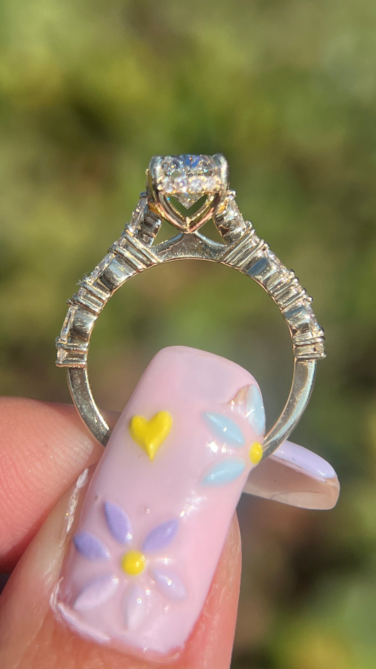 Mina 1.34ct F-VS1 Oval Cut Lab Grown Diamond Engagement Ring 14K Gold