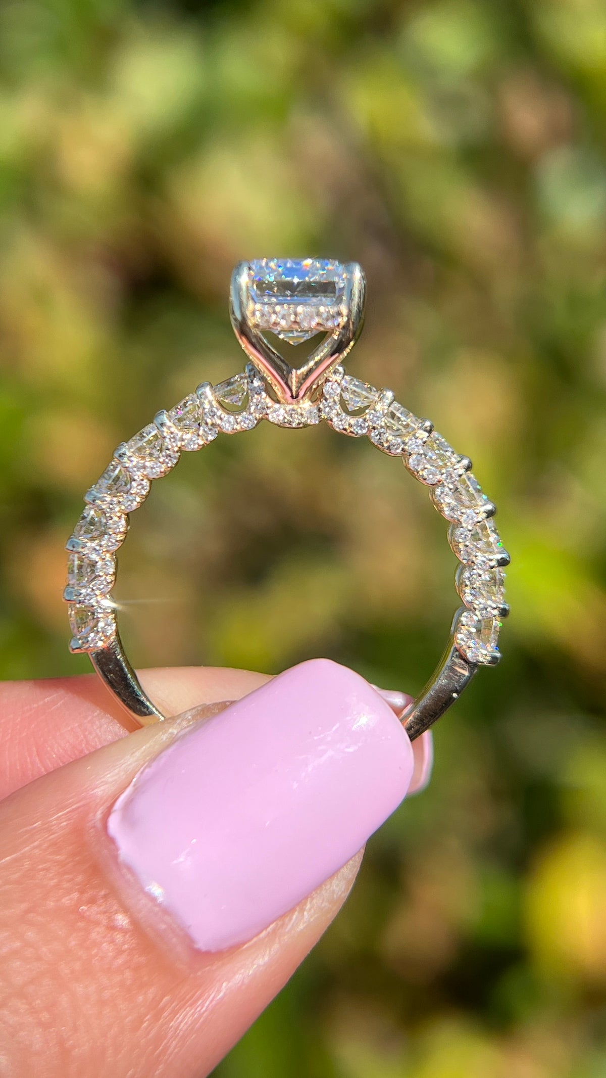 Christi 3.07ct E-VS1 Emerald Cut Lab Grown Diamond Engagement Ring 14K Gold