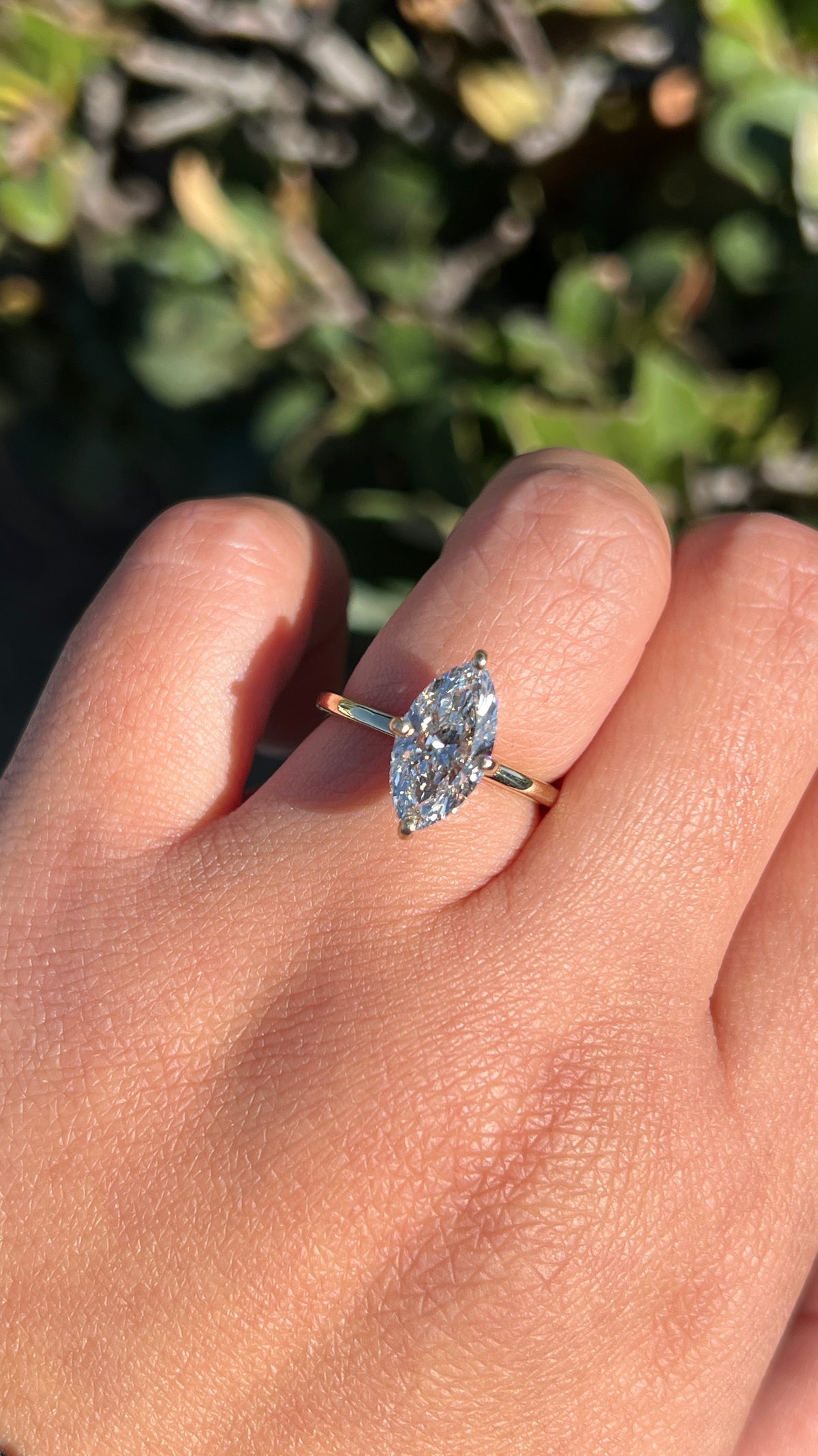 Sandy 2.09ct E-VS1 Marquise Cut Lab Grown Diamond Engagement Ring 14K Gold