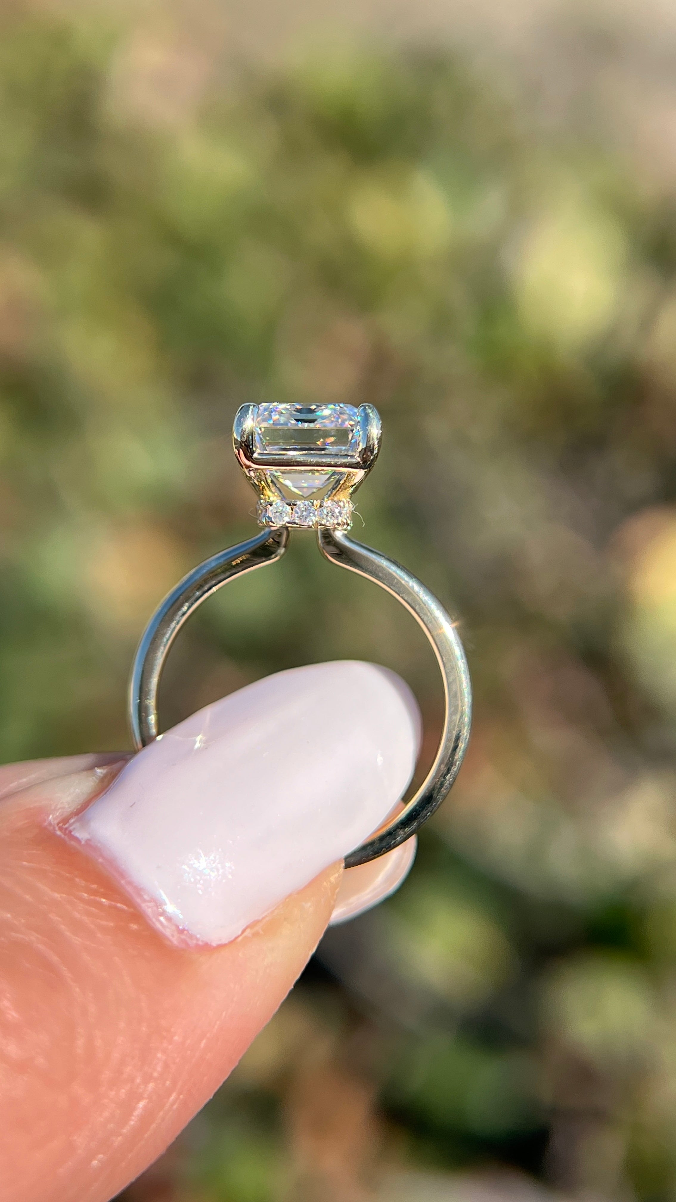Sophi 3.76ct E-vs1 Emerald Cut Lab Grown Diamond Engagement Ring 14K Gold 14K White Gold / 7.5 Sophi 3.76ct E-vs1 Emerald Cut Lab Grown Diamond Engagement Ring 14K Gold 14K White Gold / 7.5