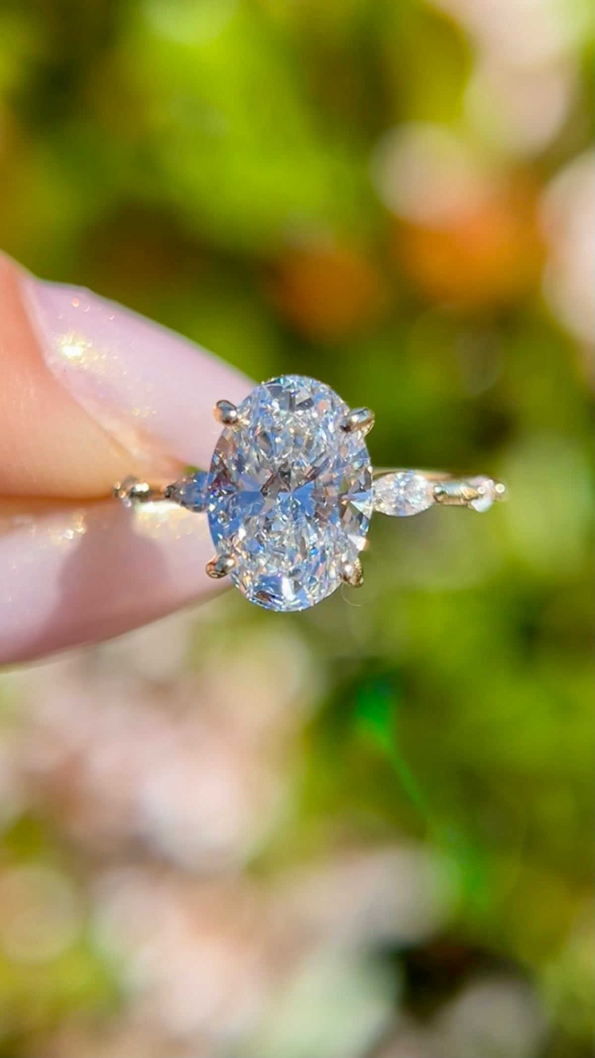 Maci 2.56ct E-VS1 Oval Cut Lab Grown Diamond Engagement Ring 14K Gold