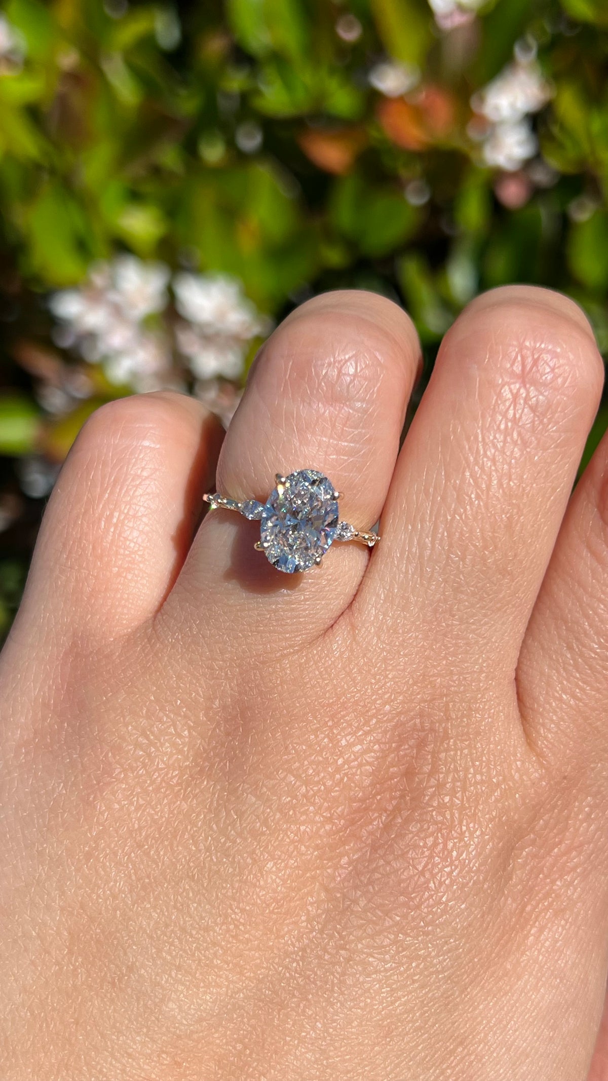 Maci 2.56ct E-VS1 Oval Cut Lab Grown Diamond Engagement Ring 14K Gold