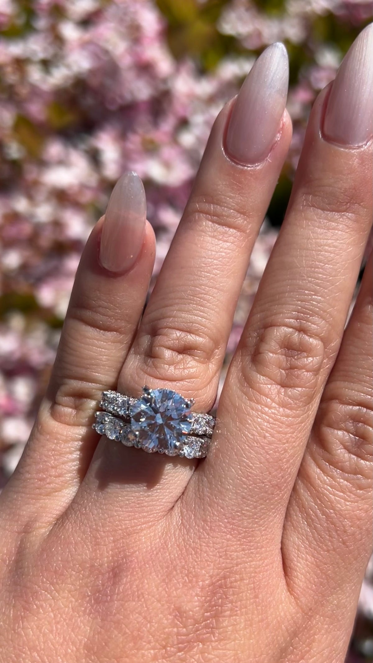 Christi 3.87ct E-VS1 Round Cut Lab Grown Diamond Engagement Ring 14K Gold