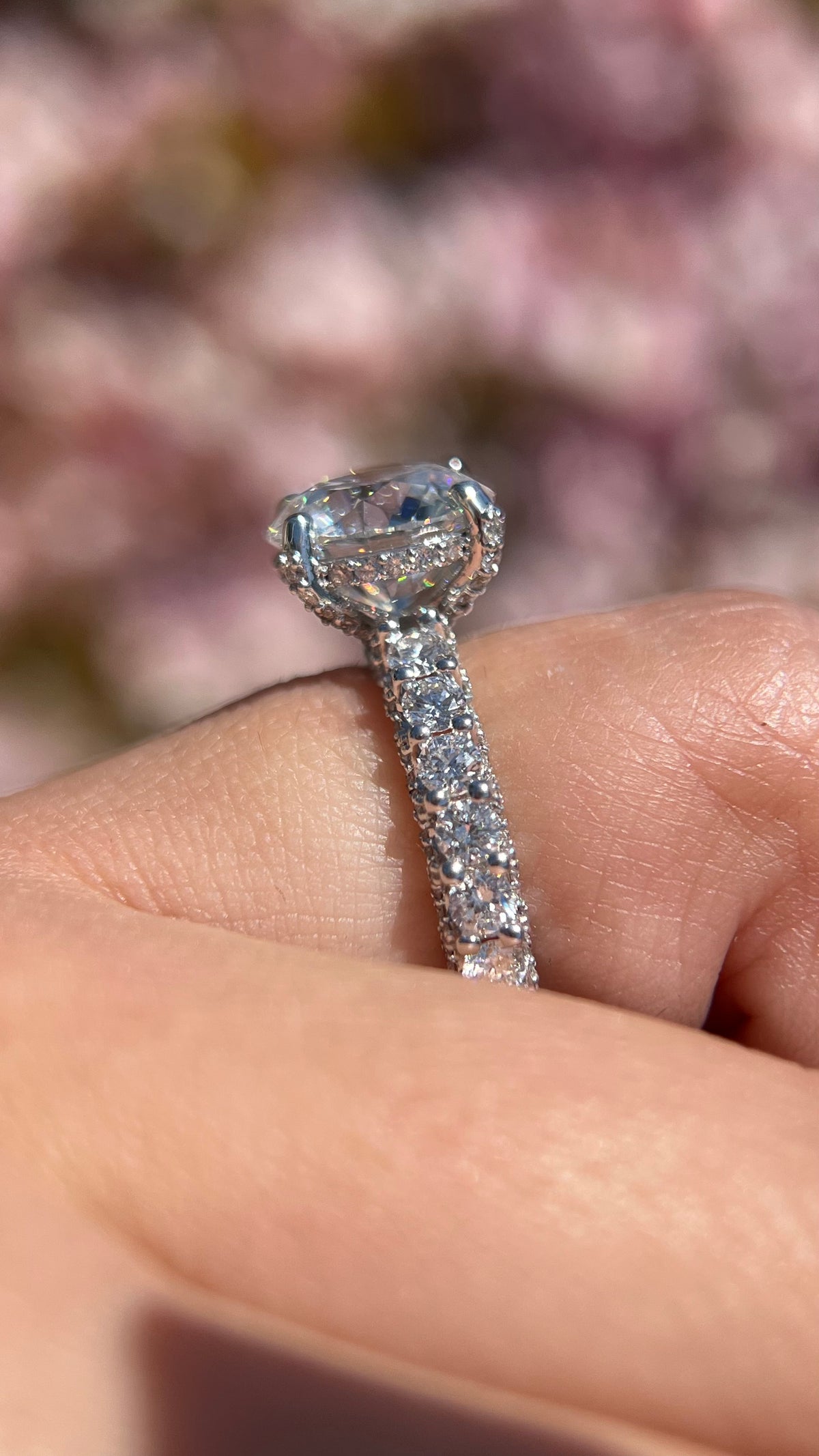 Christi 3.87ct E-VS1 Round Cut Lab Grown Diamond Engagement Ring 14K Gold