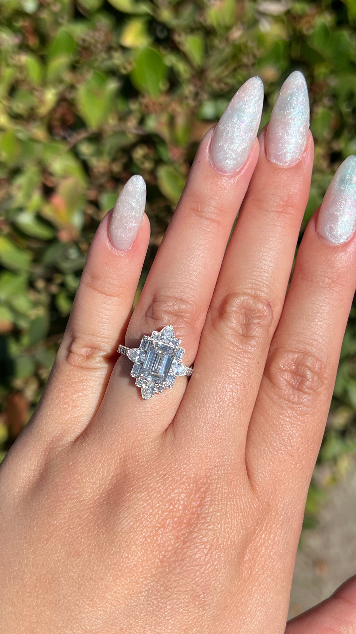 Evelyn 2.41ct E-VS1 Emerald Cut Lab Grown Diamond Engagement Ring 14K Gold