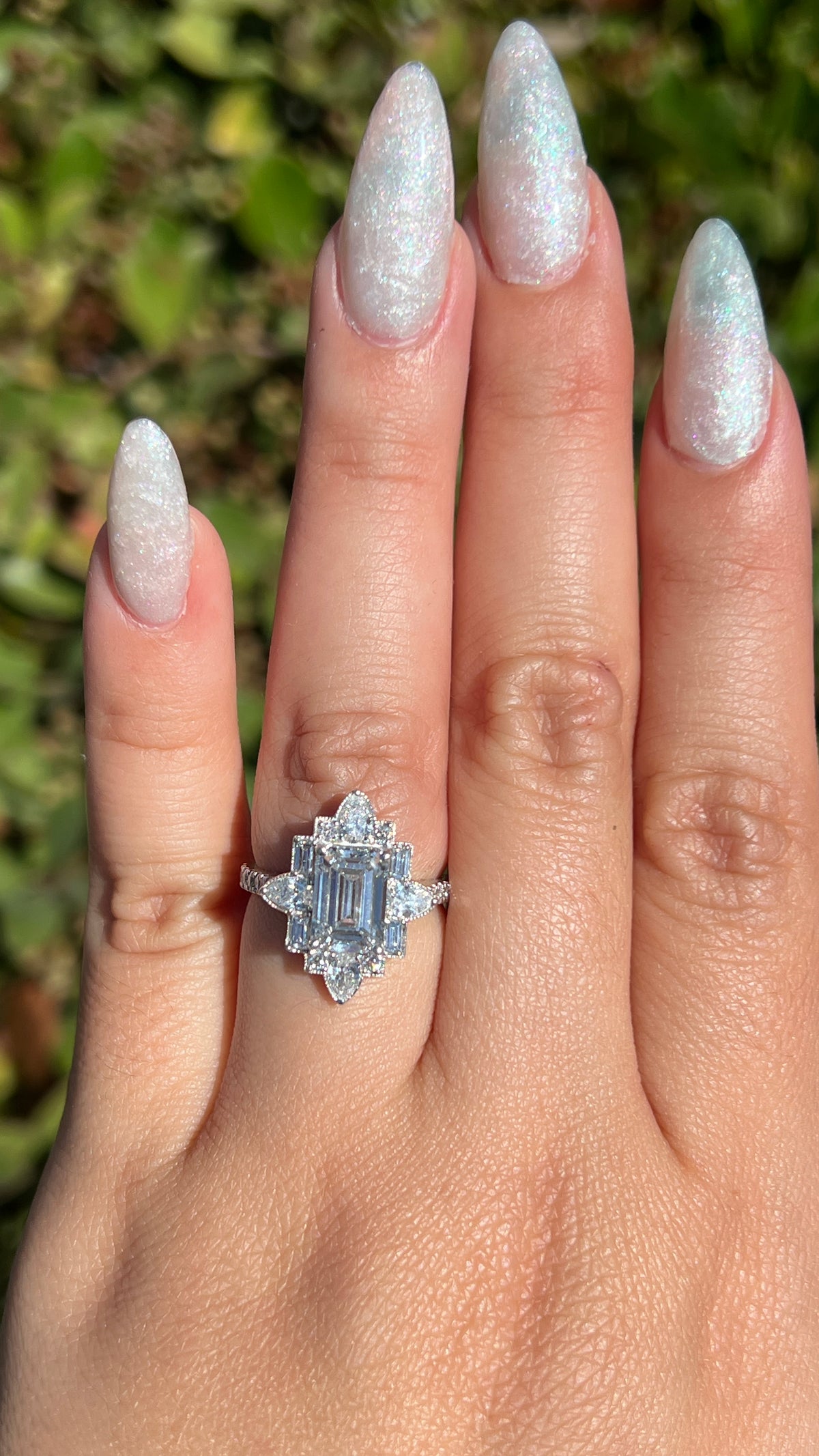 Evelyn 2.41ct E-VS1 Emerald Cut Lab Grown Diamond Engagement Ring 14K Gold