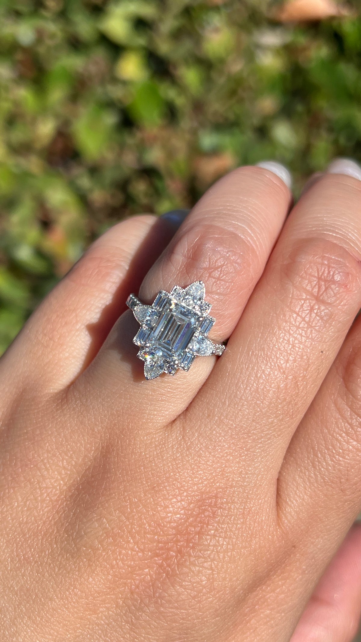 Evelyn 2.41ct E-VS1 Emerald Cut Lab Grown Diamond Engagement Ring 14K Gold