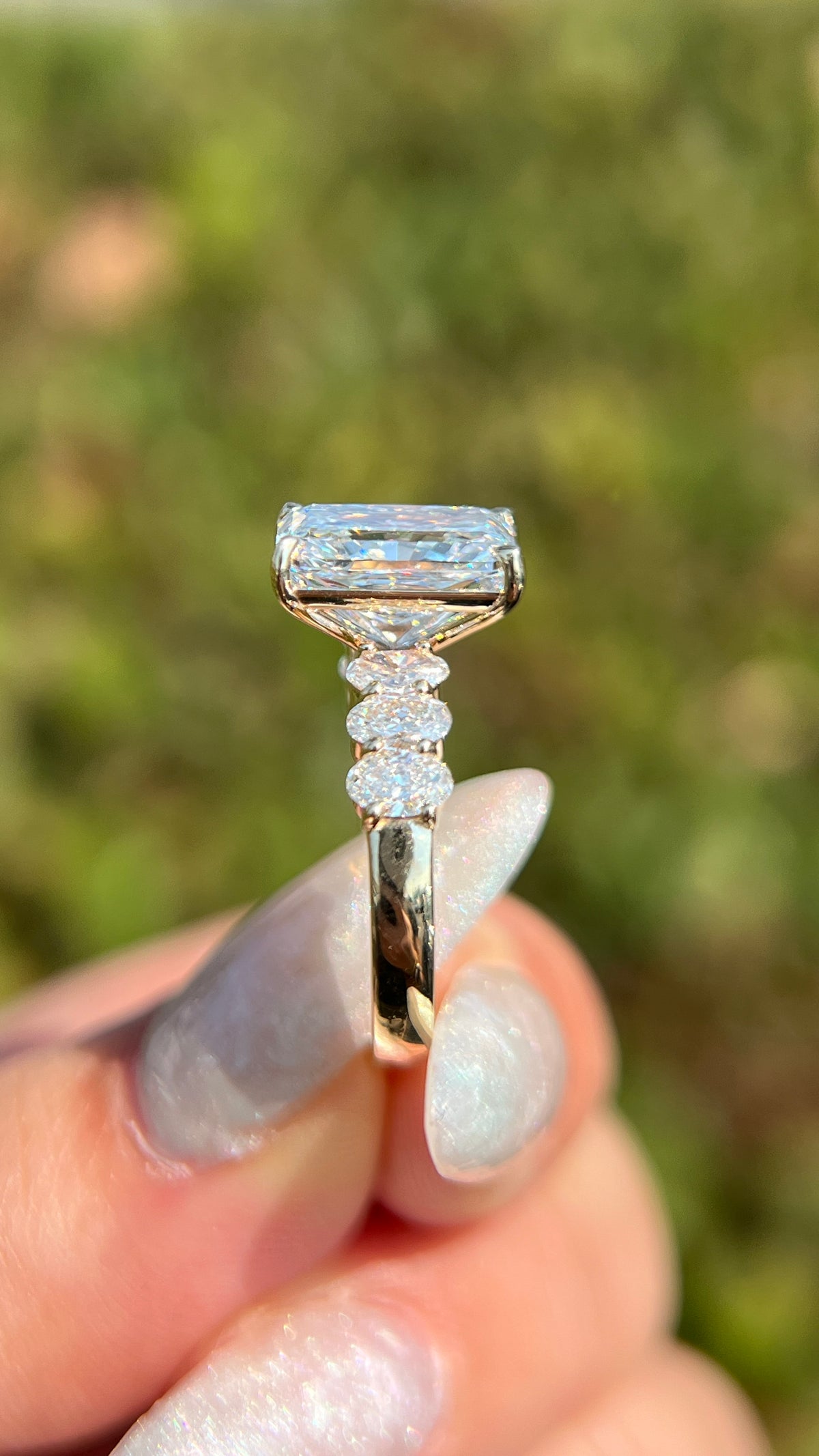 Olivia 3.52ct E-VS1 Radiant Cut Lab Grown Diamond Engagement Ring 14K Gold