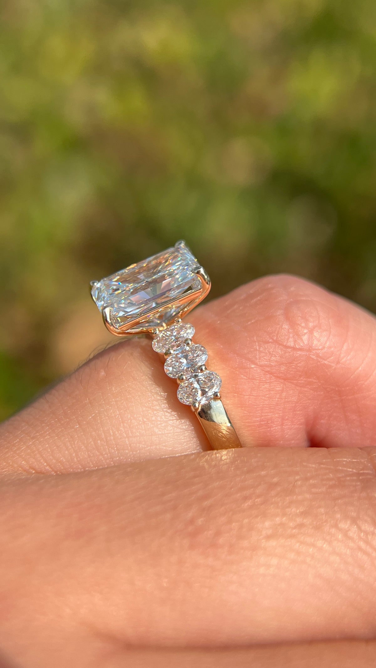 Olivia 3.52ct E-VS1 Radiant Cut Lab Grown Diamond Engagement Ring 14K Gold