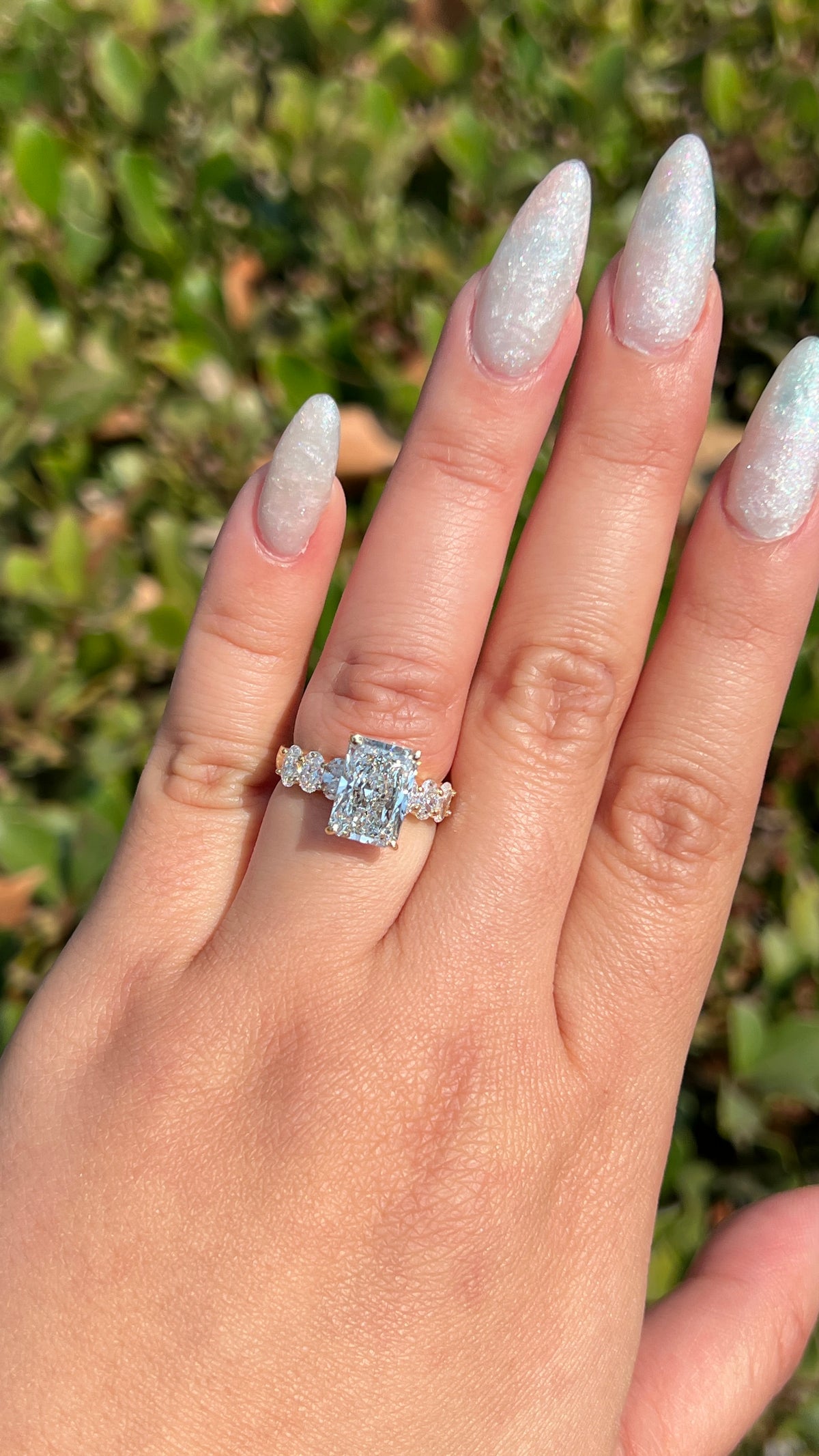 Olivia 3.52ct E-VS1 Radiant Cut Lab Grown Diamond Engagement Ring 14K Gold